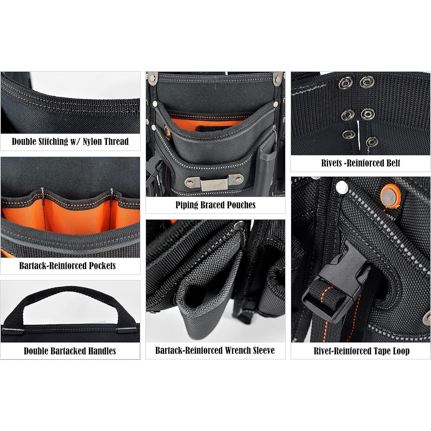 Cinturón de Herramientas Welkinland 18 Bolsillos Naranja