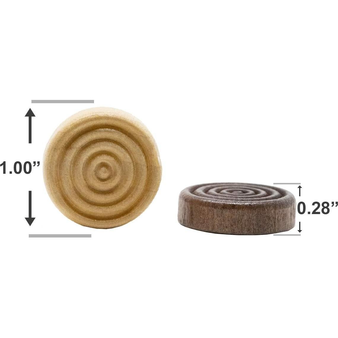 Fichas de Damas y Backgammon Da Vinci - Madera Sólida 30 Piezas