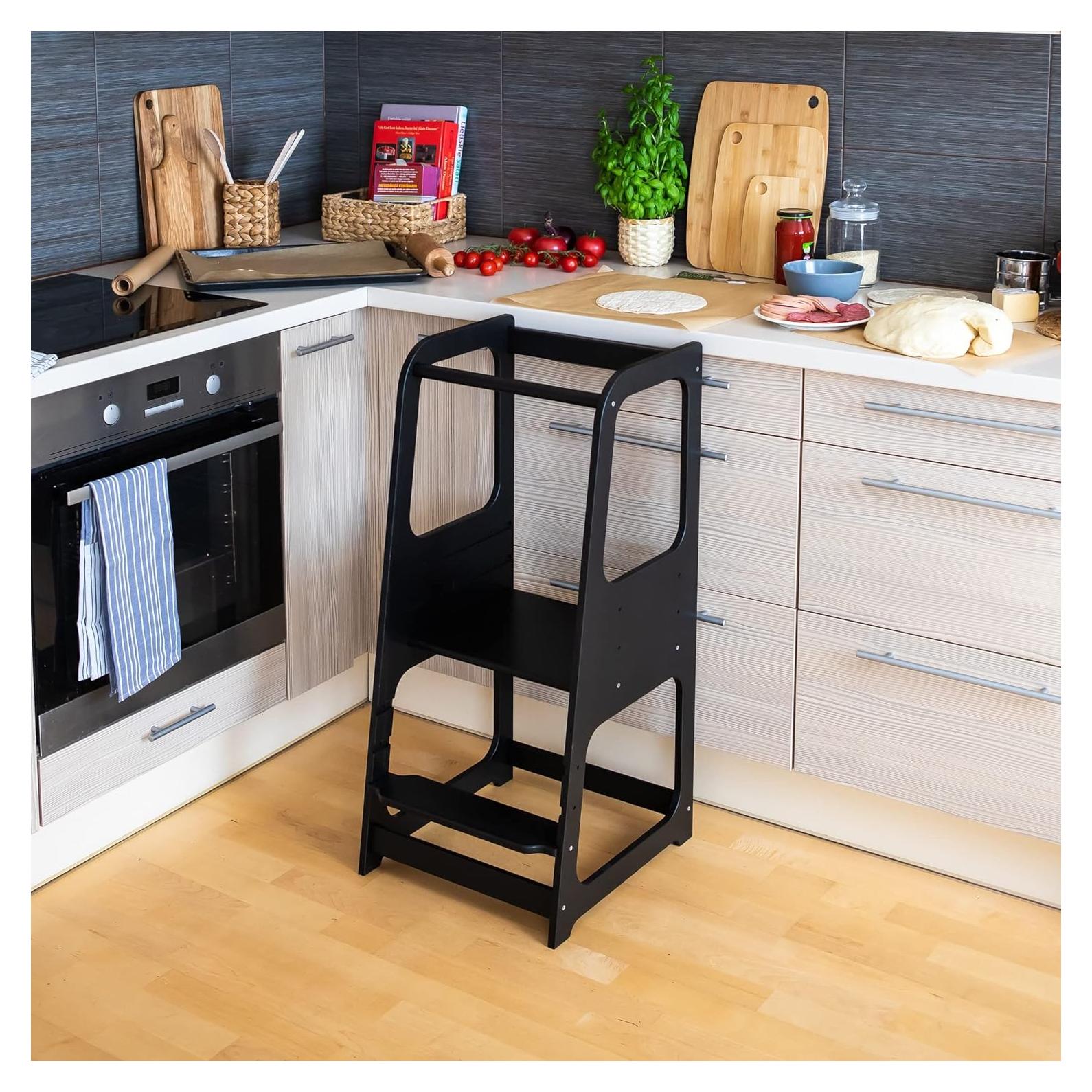 Torre Montessori Ajustable Sweet Home para Niños - Negro