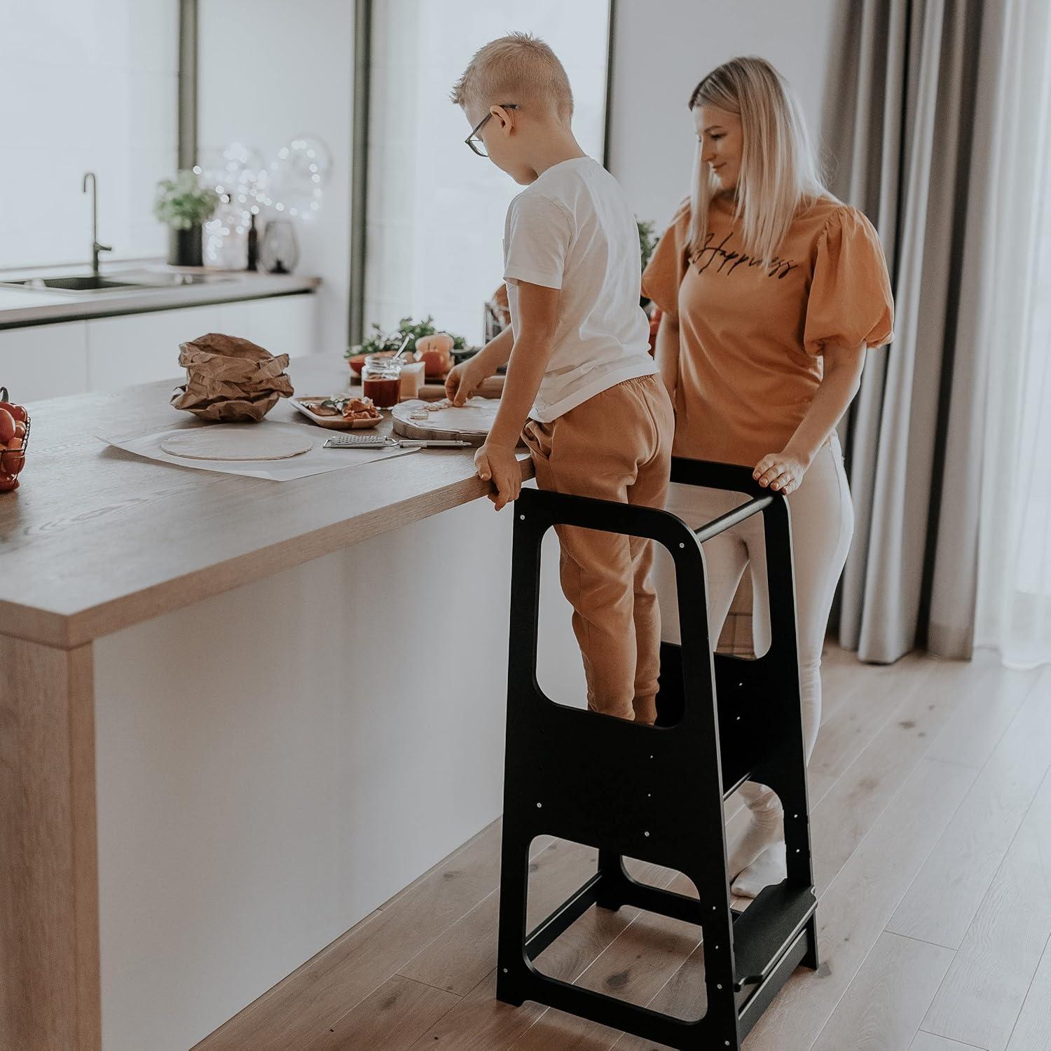 Torre Montessori Ajustable Sweet Home para Niños - Negro