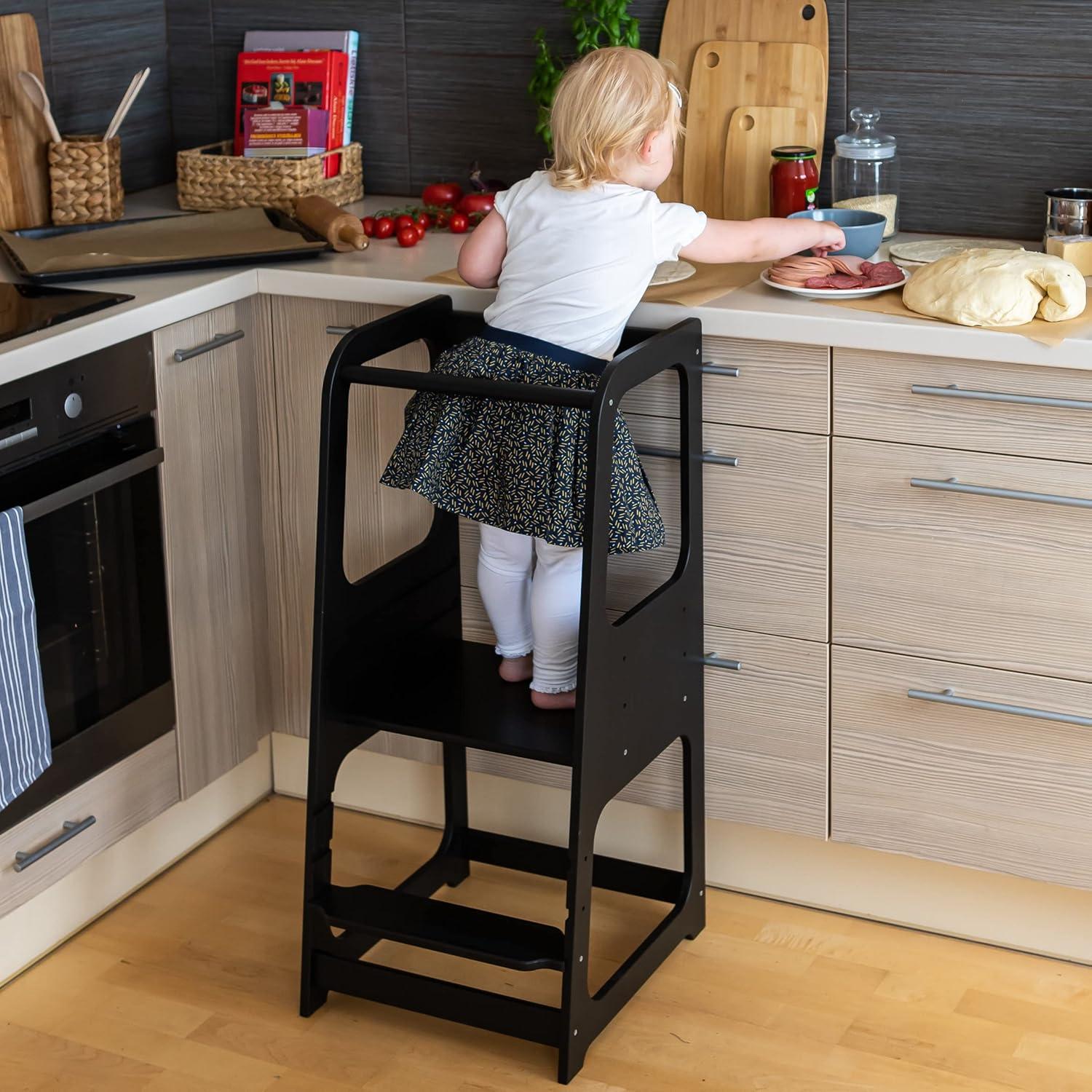 Torre Montessori Ajustable Sweet Home para Niños - Negro