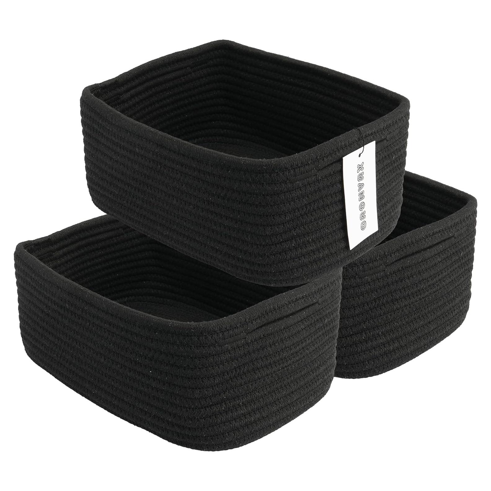 Cestas de Almacenamiento Tejidas XUANGUO 30x20x12 cm 3 Piezas