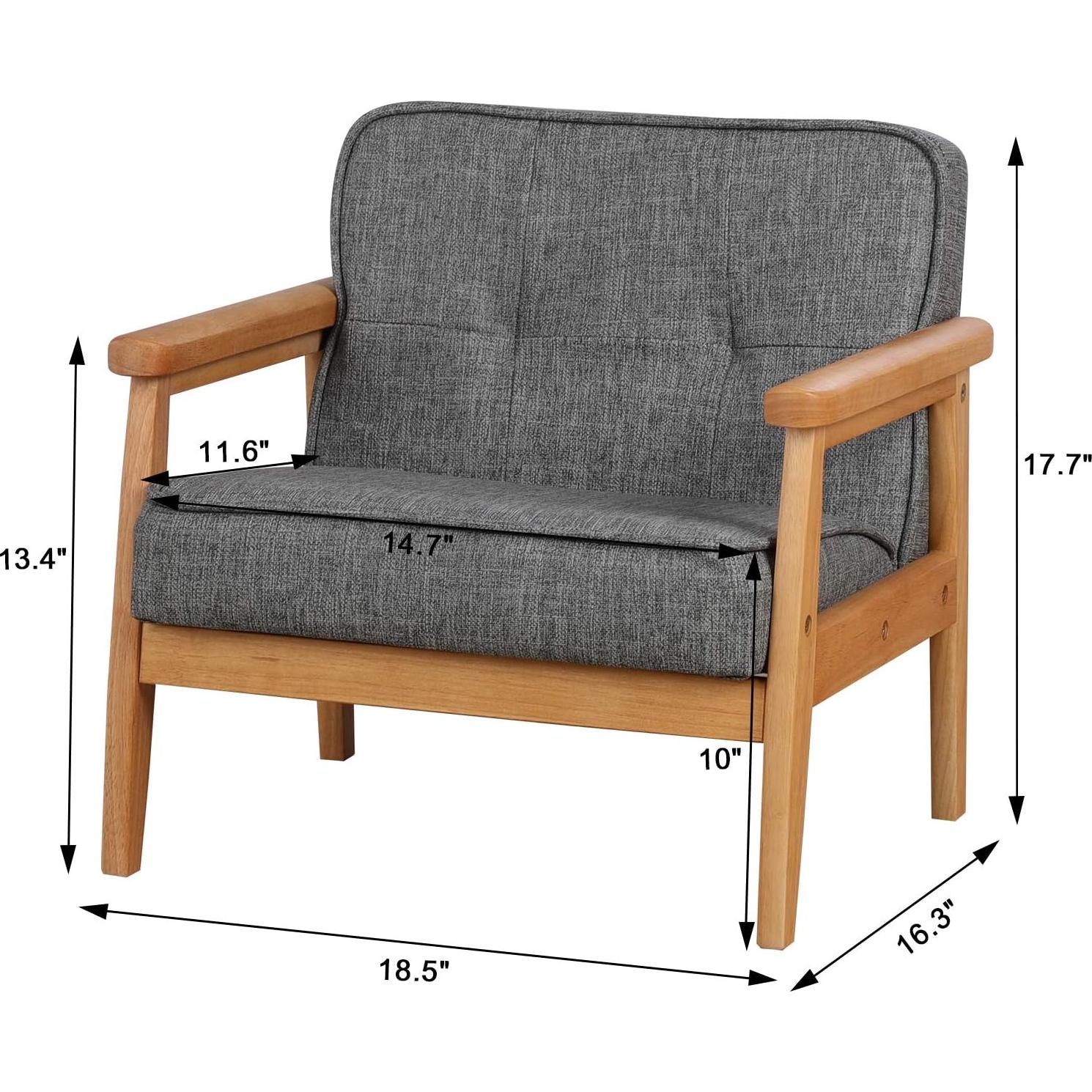 Silla Infantil Tapizada Babyland Charles Gris Oscuro