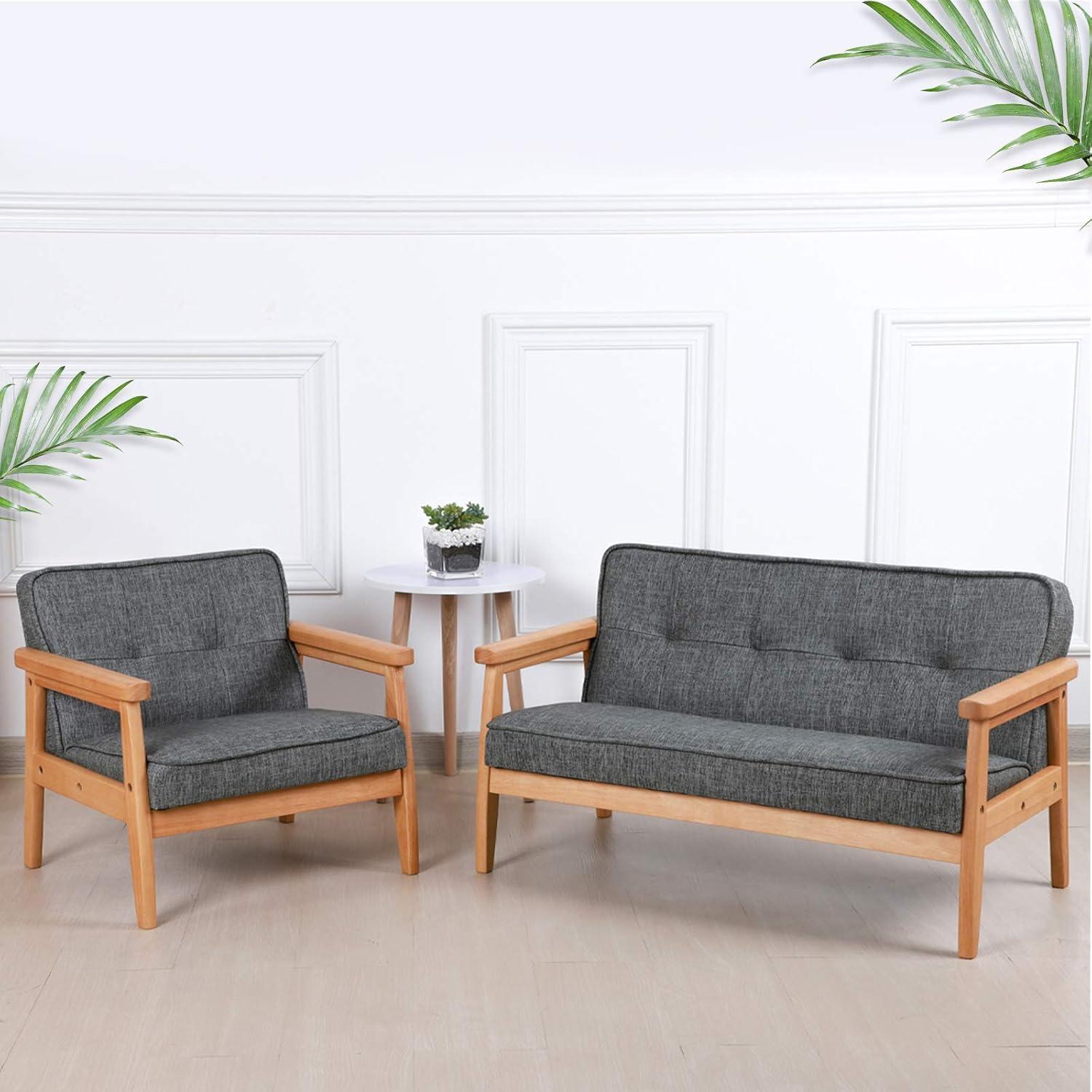 Silla Infantil Tapizada Babyland Charles Gris Oscuro