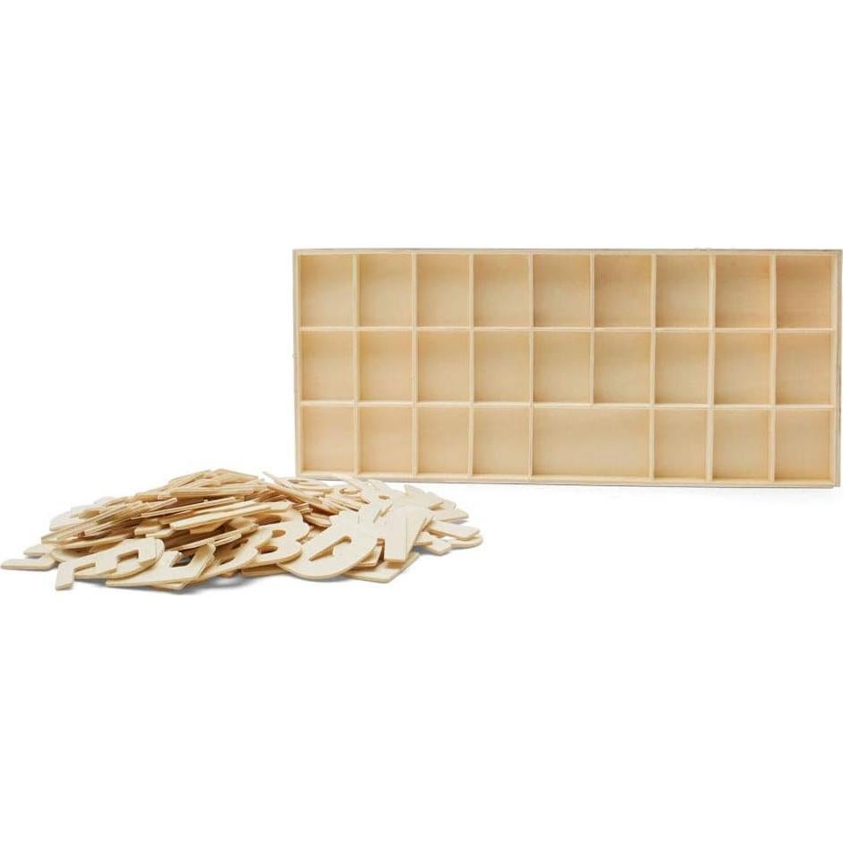 Bandeja de Letras de Madera ABC Woodpeckers 104 Piezas