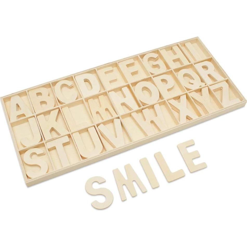 Bandeja de Letras de Madera ABC Woodpeckers 104 Piezas