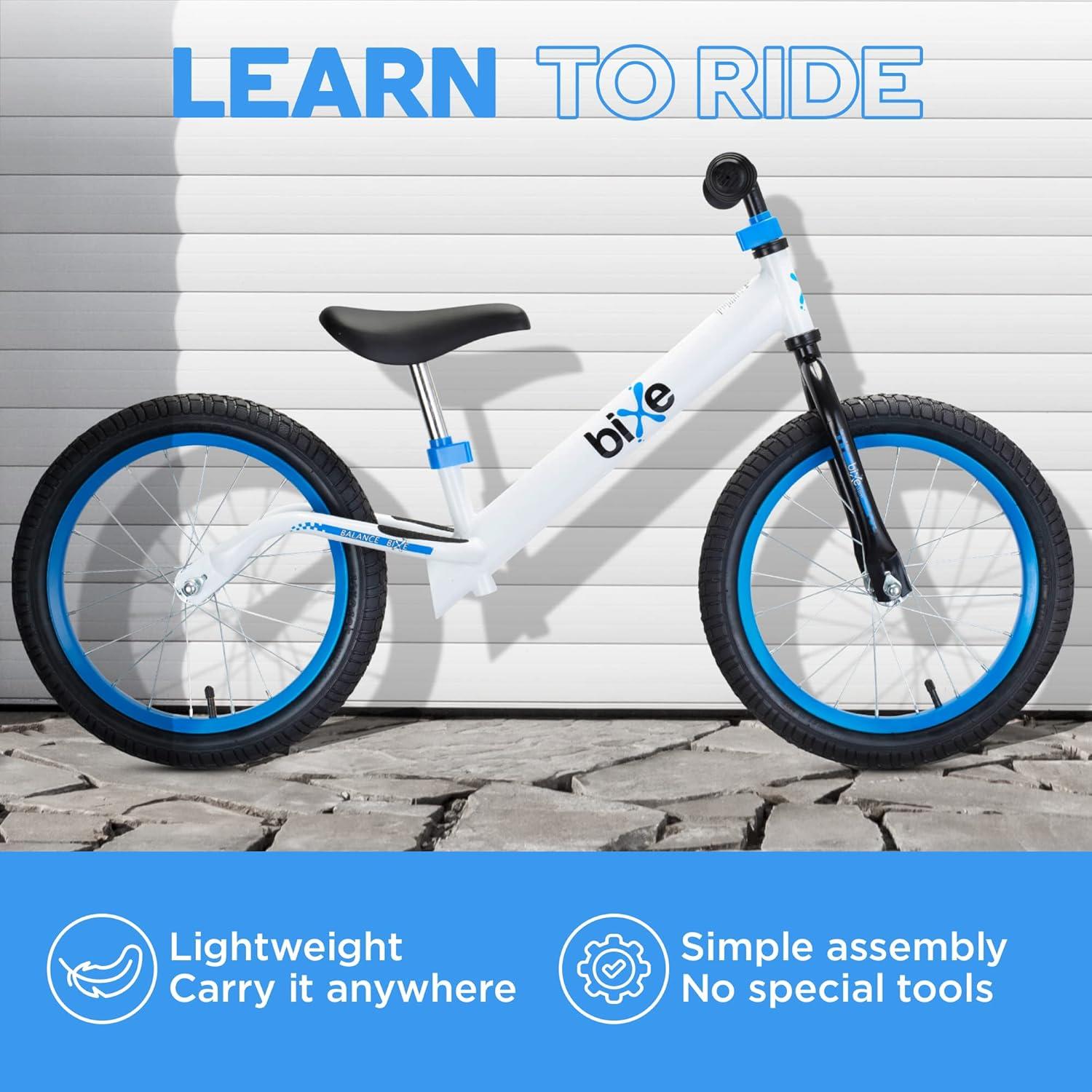 Bicicleta de Equilibrio Bixe 16" para Niños 4-9 Años Azul