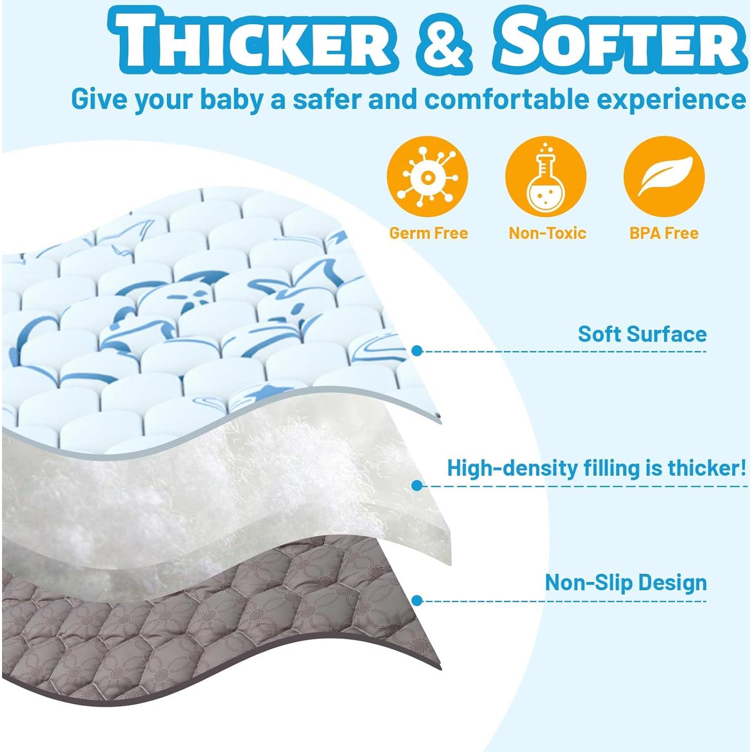 Alfombra de Juego Acolchada Deeteck 132x114cm Antideslizante