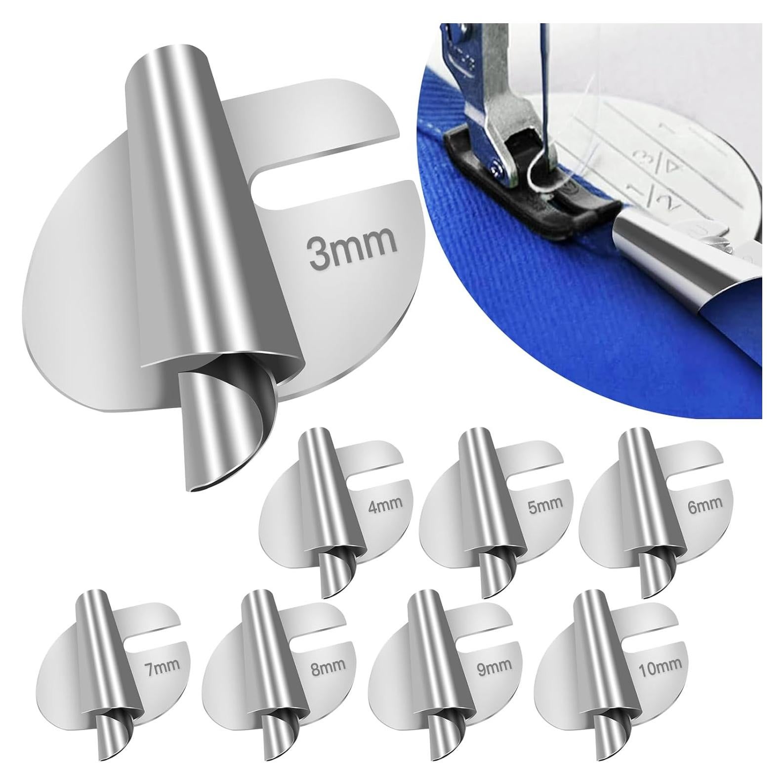 Pie de Prensatelas para Dobladillo Enrollado TOOVREN 8 Piezas 3-10mm