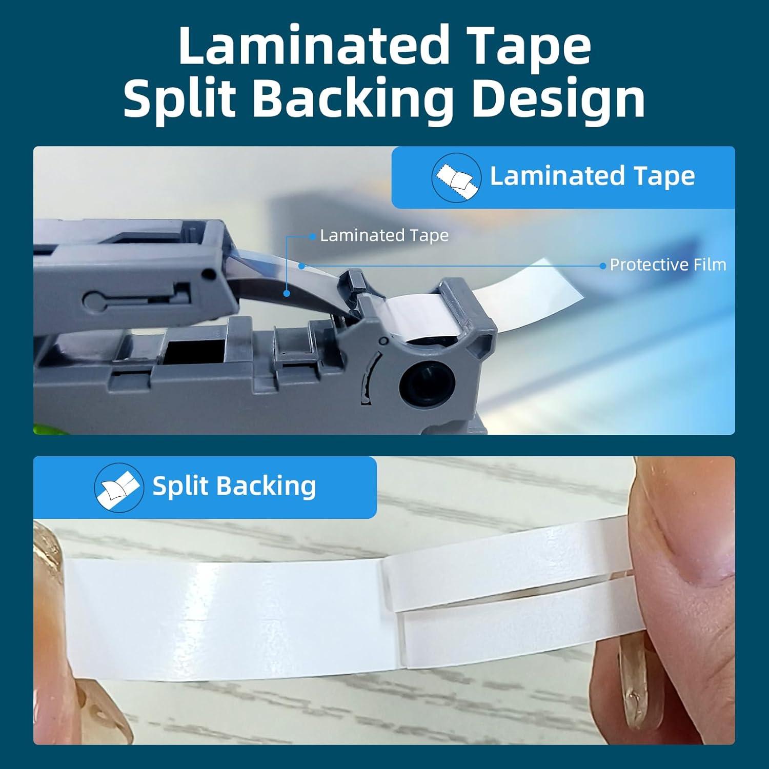 Cinta de Etiqueta Laminada LFPERT 12mm Blanca - Paquete de 4