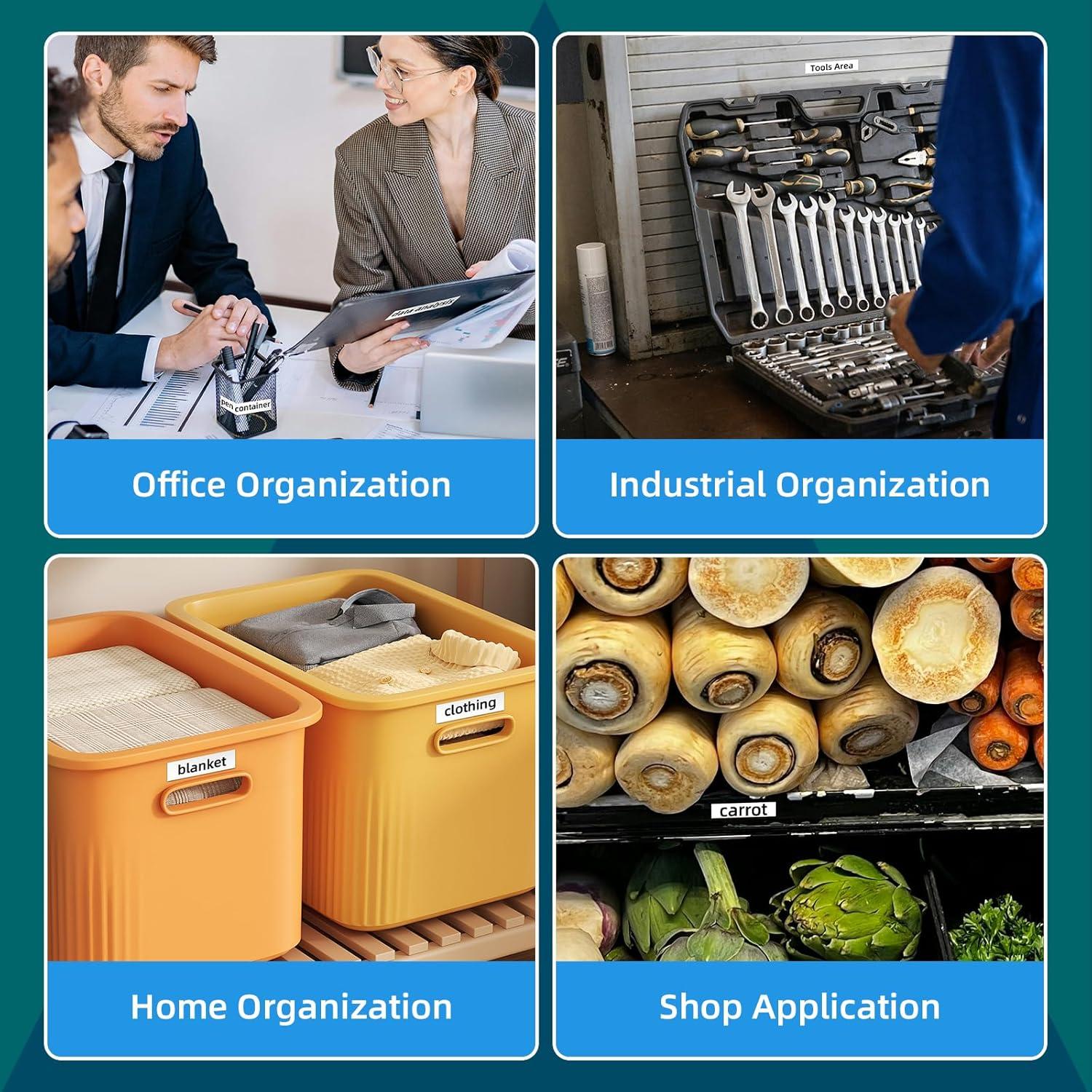 Cinta de Etiqueta Laminada LFPERT 12mm Blanca - Paquete de 4