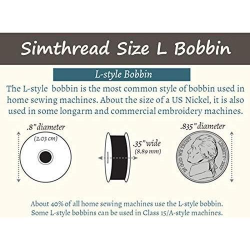 Hilo de Bobina Preenrollado Simthread 60WT L Negro 144 Piezas