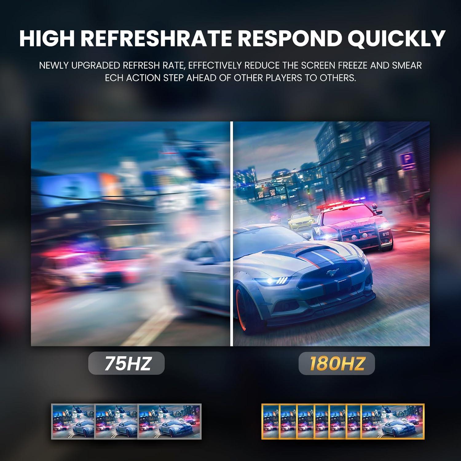 Monitor Curvo para Juegos CRUA 24" FHD 180Hz 120% sRGB