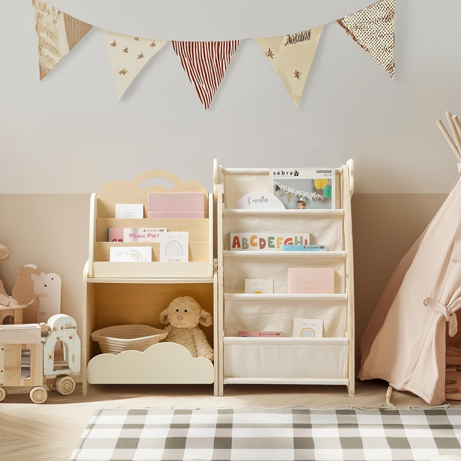 Estantería Modular para Niños Bopoobo 3 Piezas Madera Natural