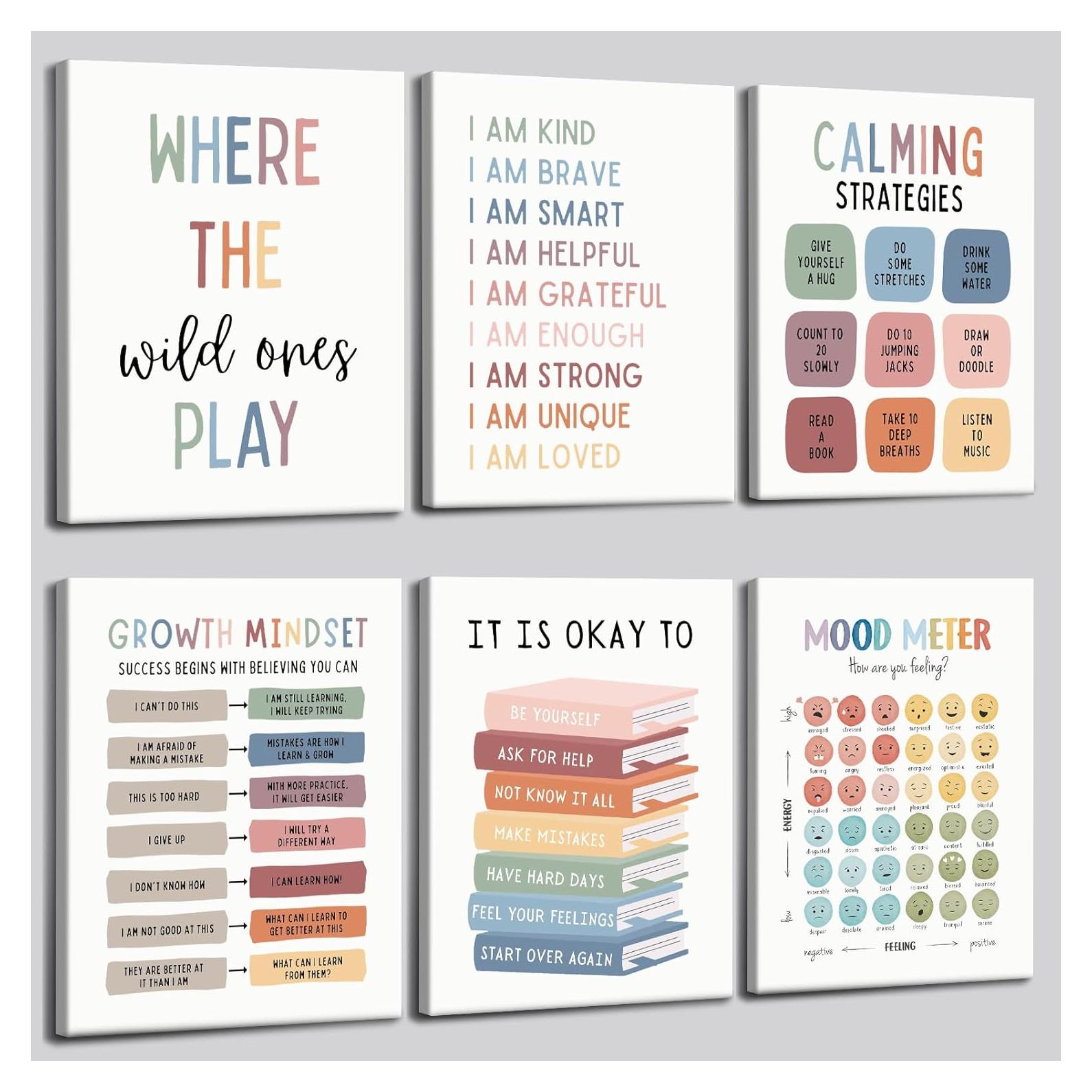 Póster Afirmaciones Positivas UNXIS 20x25cm Set de 6 Enmarcado