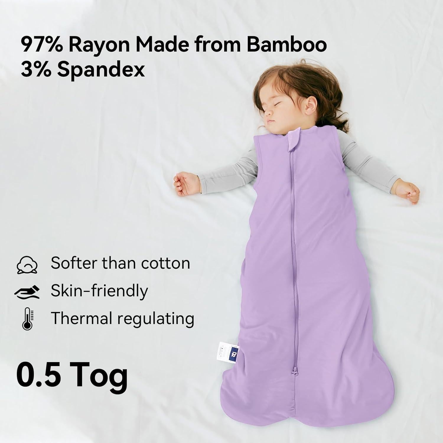 Saco de dormir para bebés Domiamia 0.5 Tog rayón bambú S