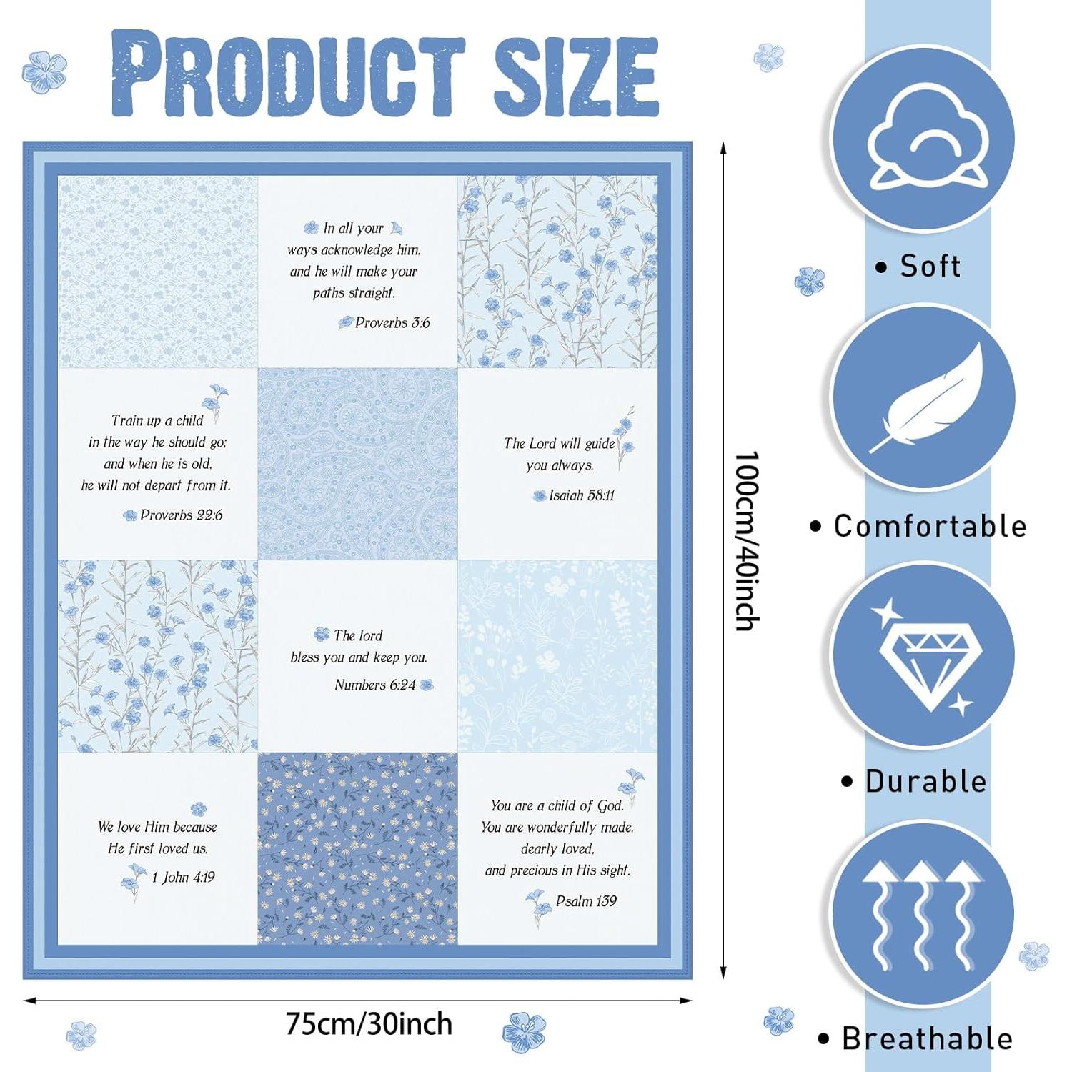 Manta de Recepción para Bebés Oudain 76x102 cm Azul Floral