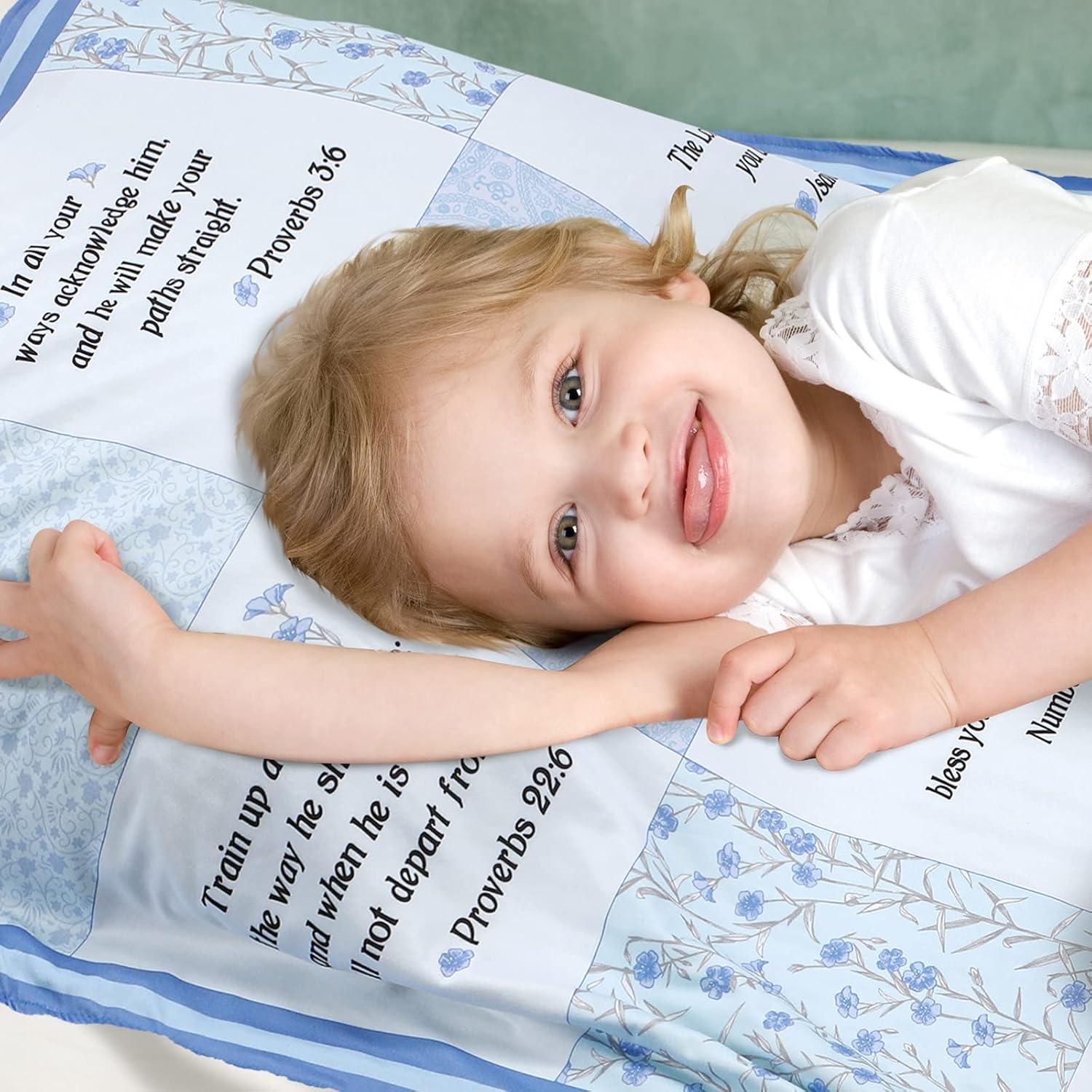 Manta de Recepción para Bebés Oudain 76x102 cm Azul Floral