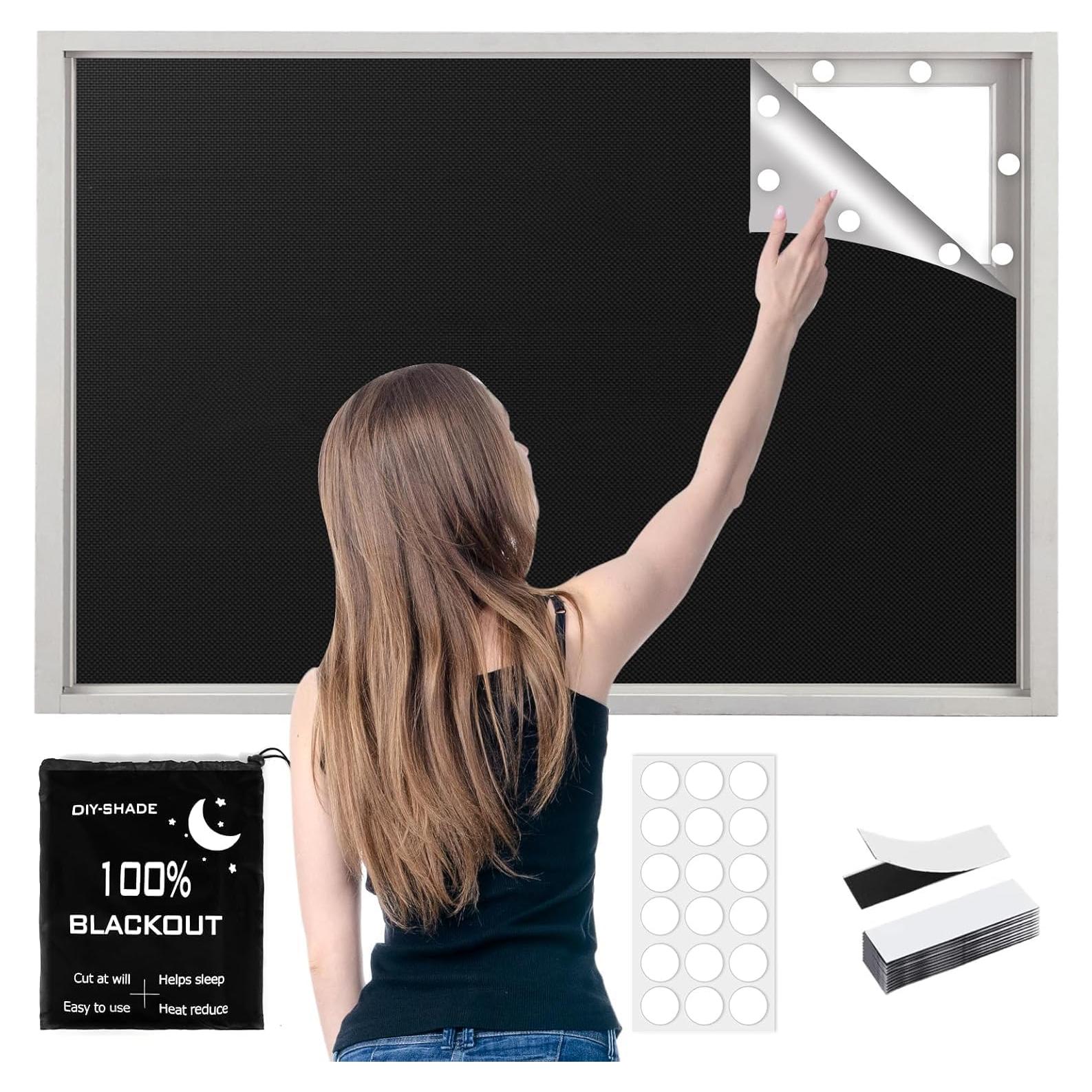 Cortina Blackout 350x145 cm Obcxin Opaca con Cintas de Bucle