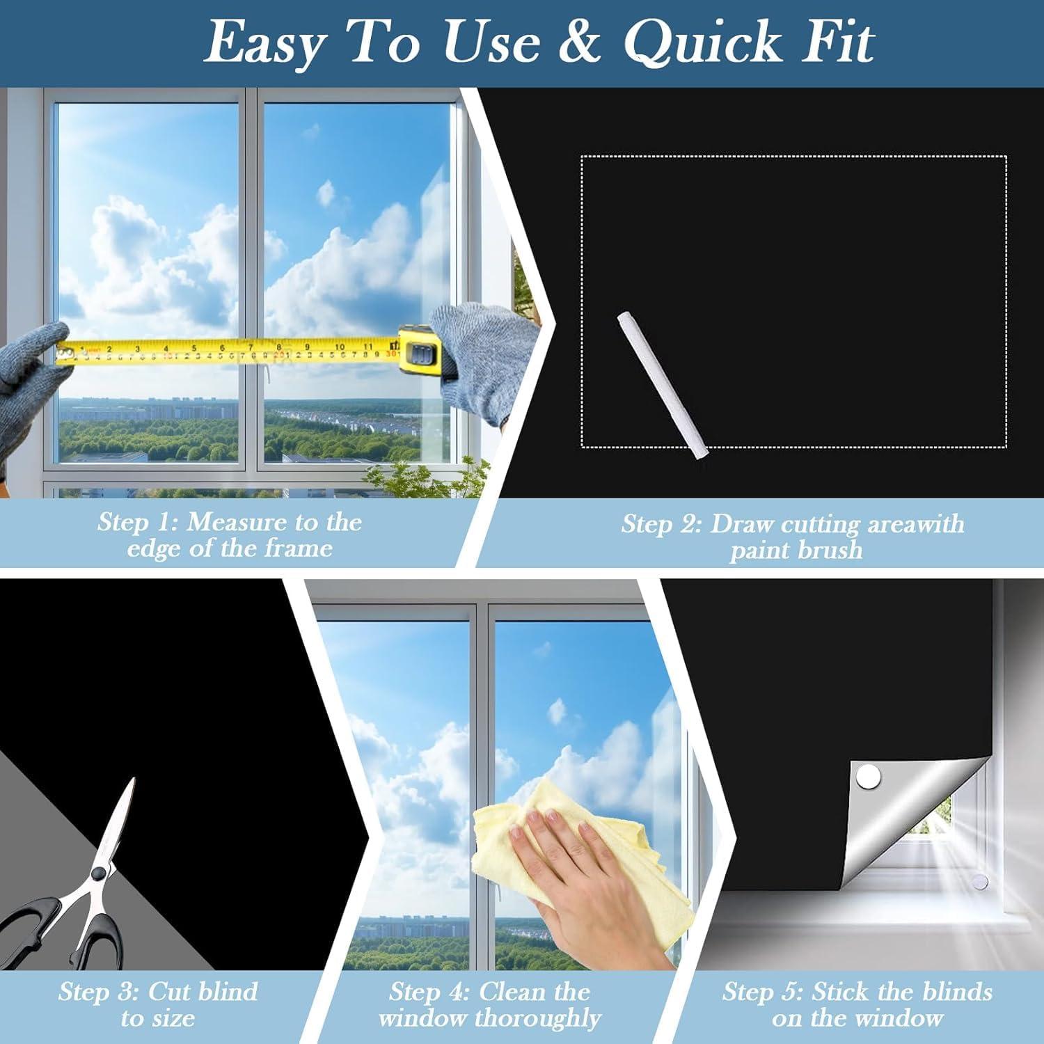 Cortina Blackout 350x145 cm Obcxin Opaca con Cintas de Bucle