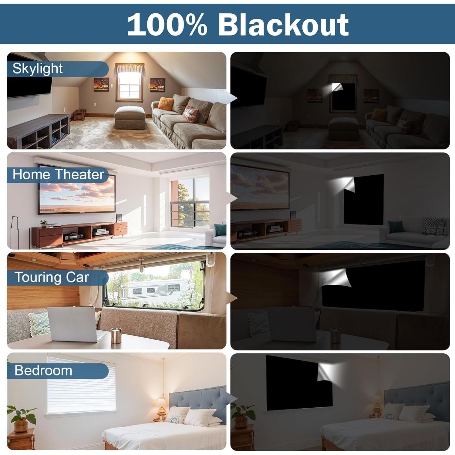 Cortina Blackout 350x145 cm Obcxin Opaca con Cintas de Bucle