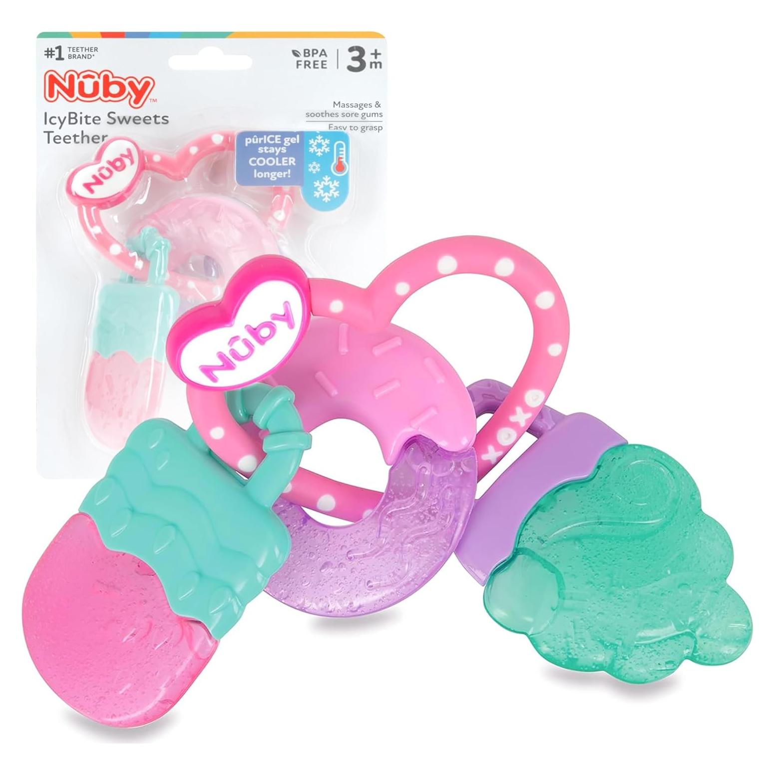 Anillo de Dentición IcyBite Nuby - Gel PureIce, Donut y Helado