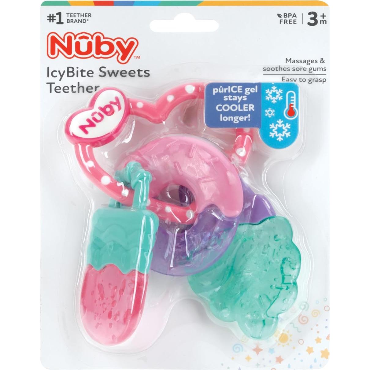Anillo de Dentición IcyBite Nuby - Gel PureIce, Donut y Helado