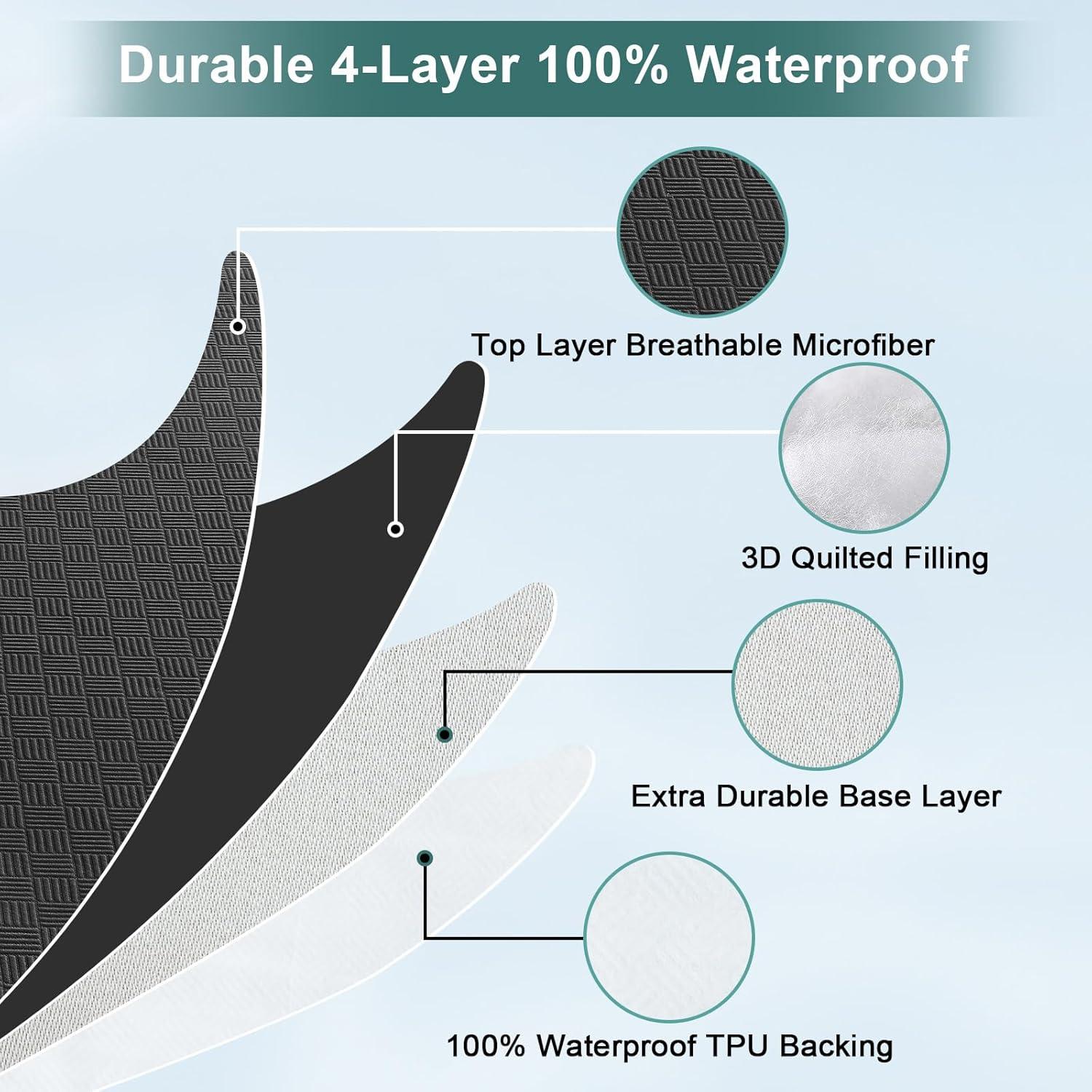 Protector de Colchón Impermeable Inooro Twin 3D Air 190.5x99.06cm