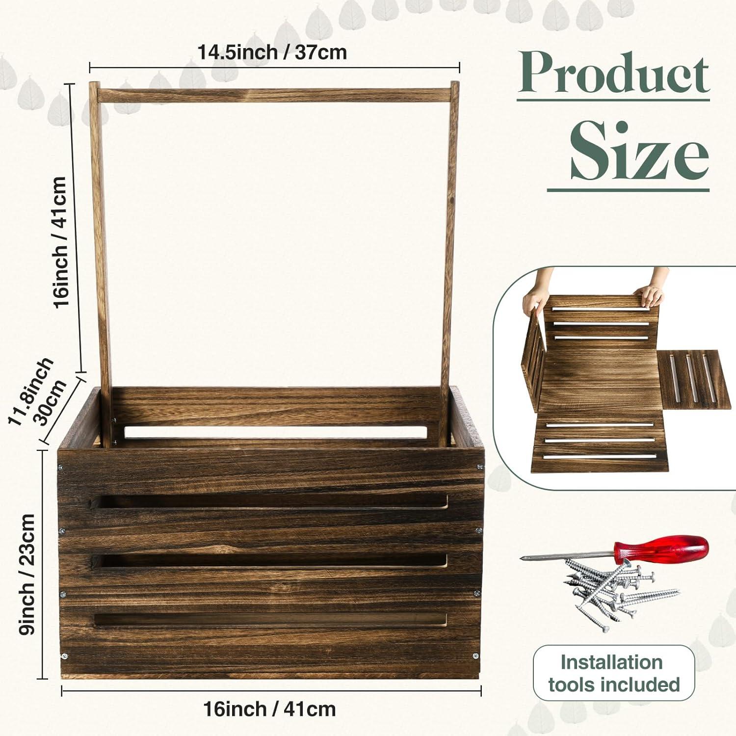 Caja de Madera para Baby Shower Suzile 41x30x20 cm Color Nogal