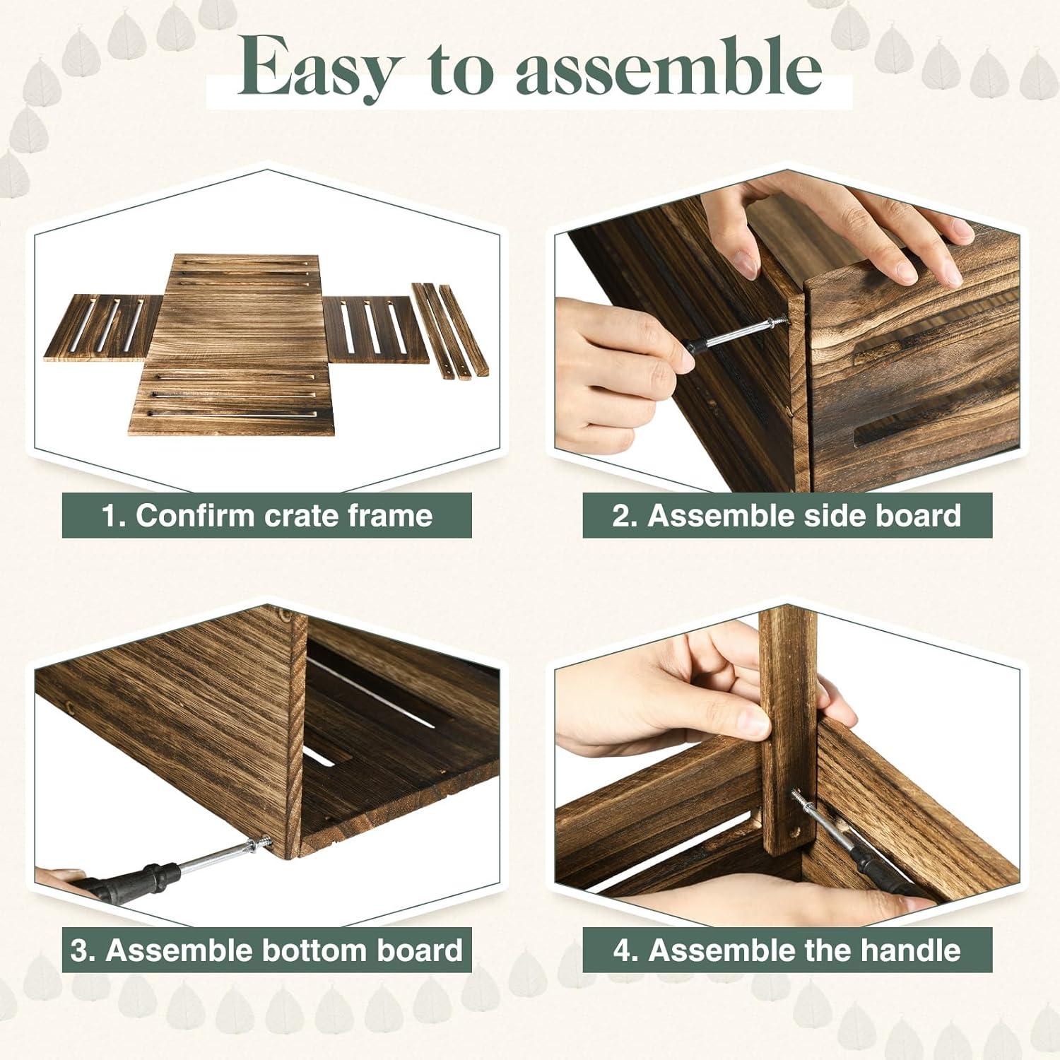 Caja de Madera para Baby Shower Suzile 41x30x20 cm Color Nogal