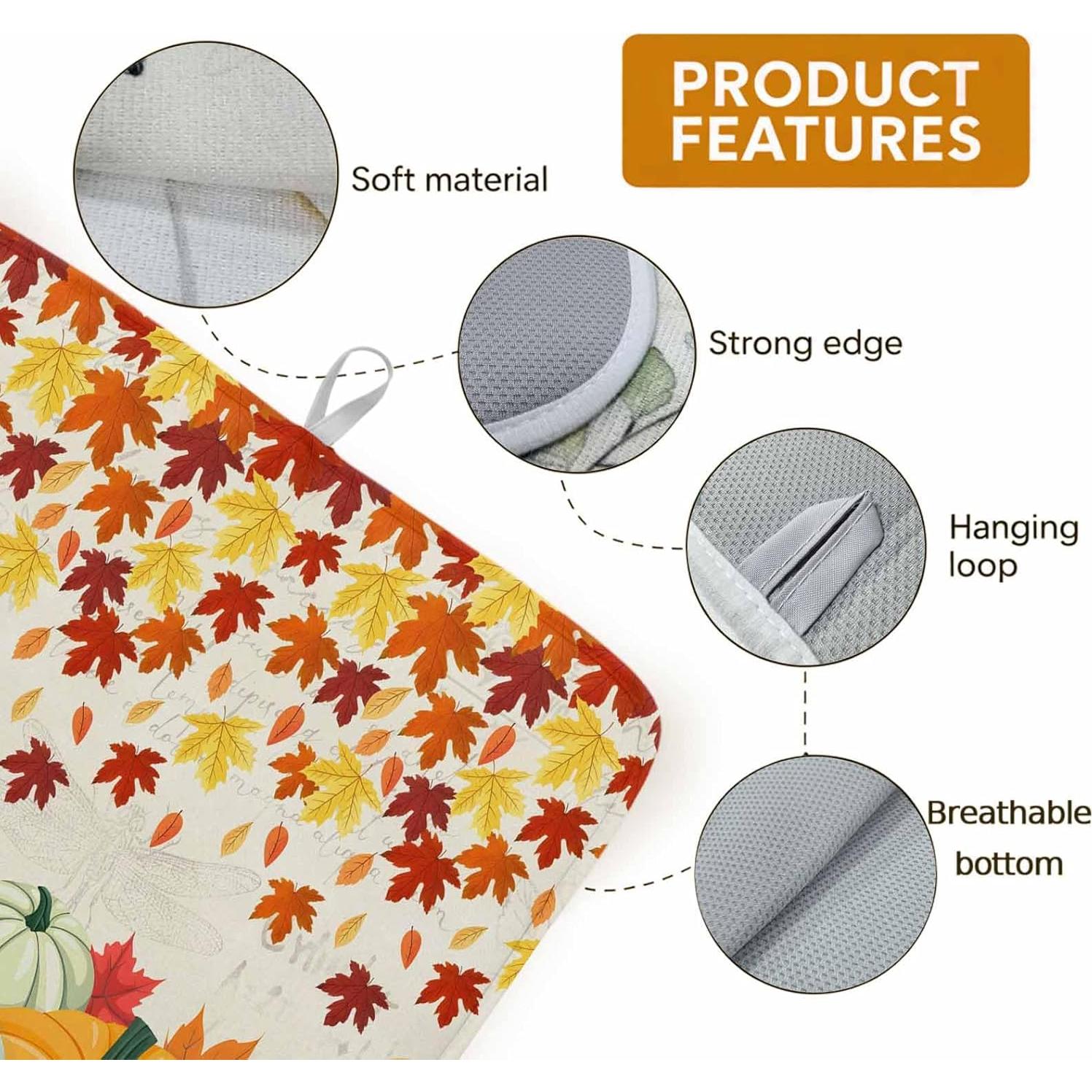 Alfombrilla de Secado de Platos Huotupsine 40.6x45.7cm Microfibra