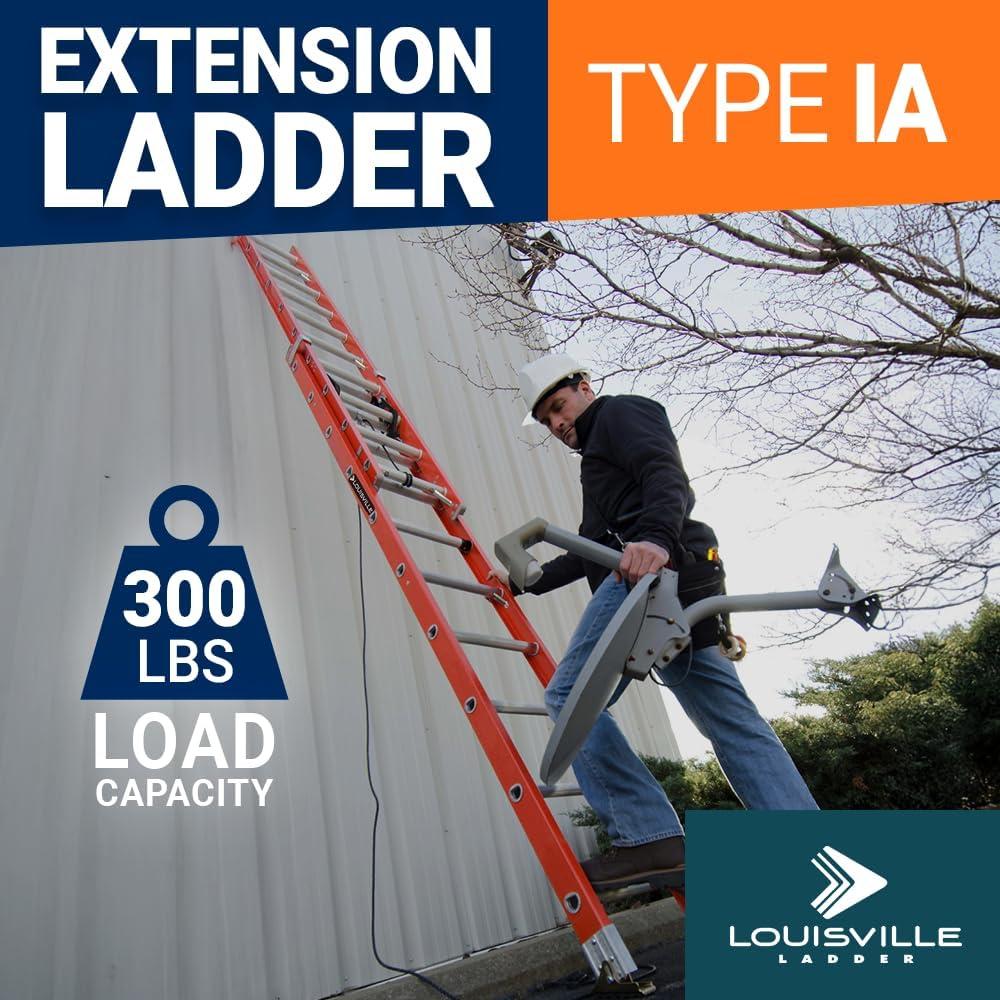 Escalera de extensión Louisville 4,88 m fibra de vidrio 300 kg