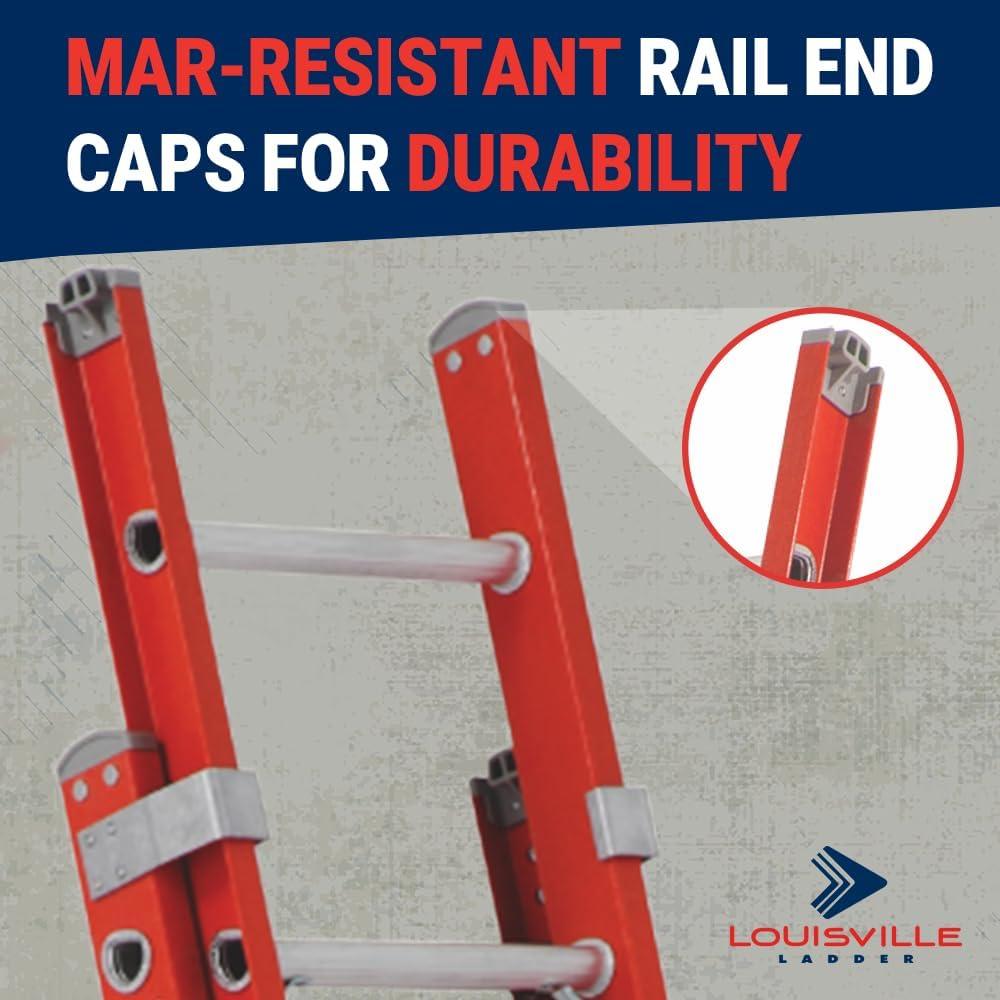 Escalera de extensión Louisville 4,88 m fibra de vidrio 300 kg