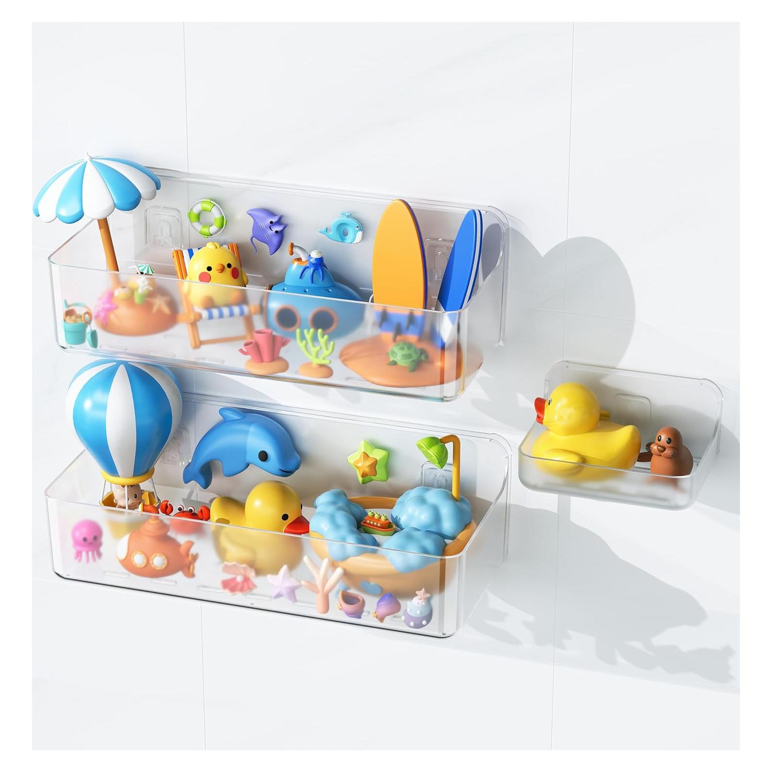 Organizador de Juguetes de Baño Nieifi, 3 Cestas Transparentes