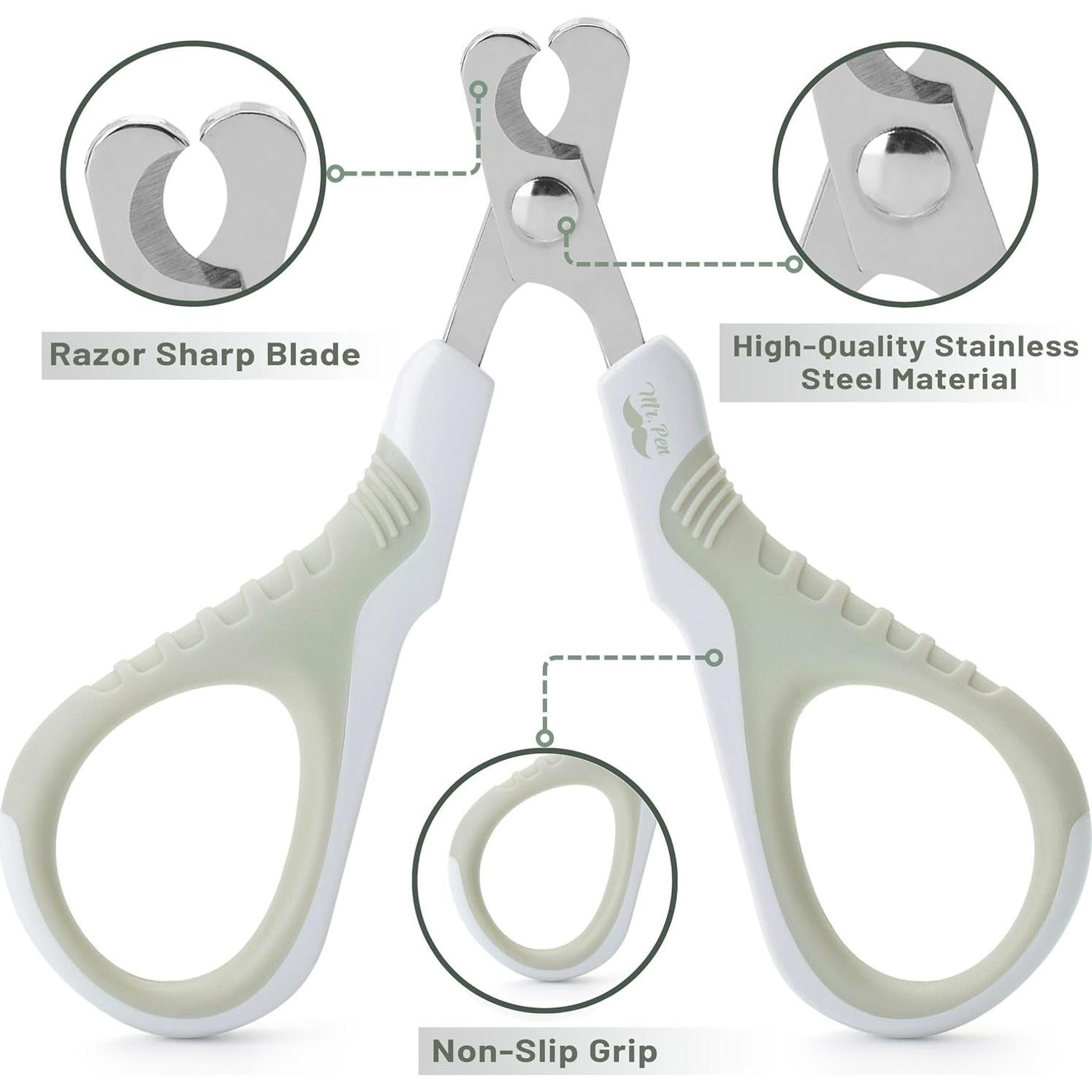 Cortador de Uñas para Gatos Mr. Pen Beige - Acero Inoxidable