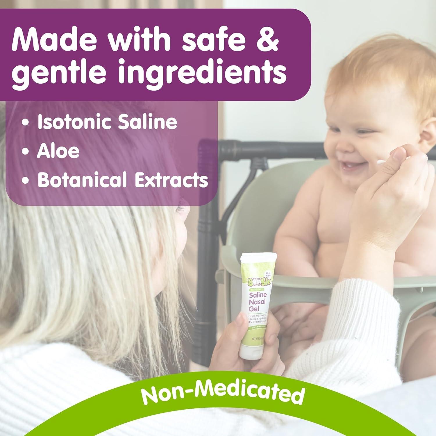 Gel Nasal Salino Boogie con Aloe, Alivia Narices Secas 1 Paquete