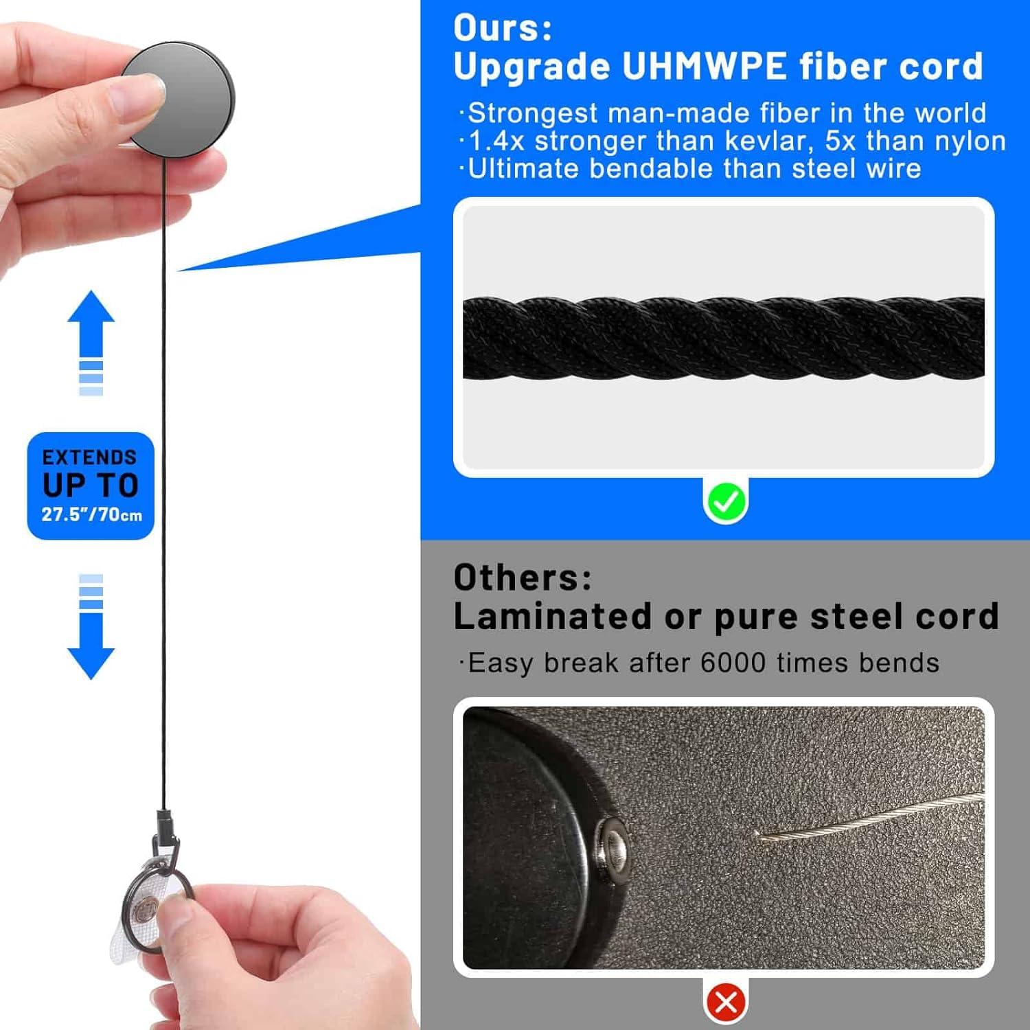 3 Pcs Portatarjetas Retráctiles Selizo Metal 68.58 cm