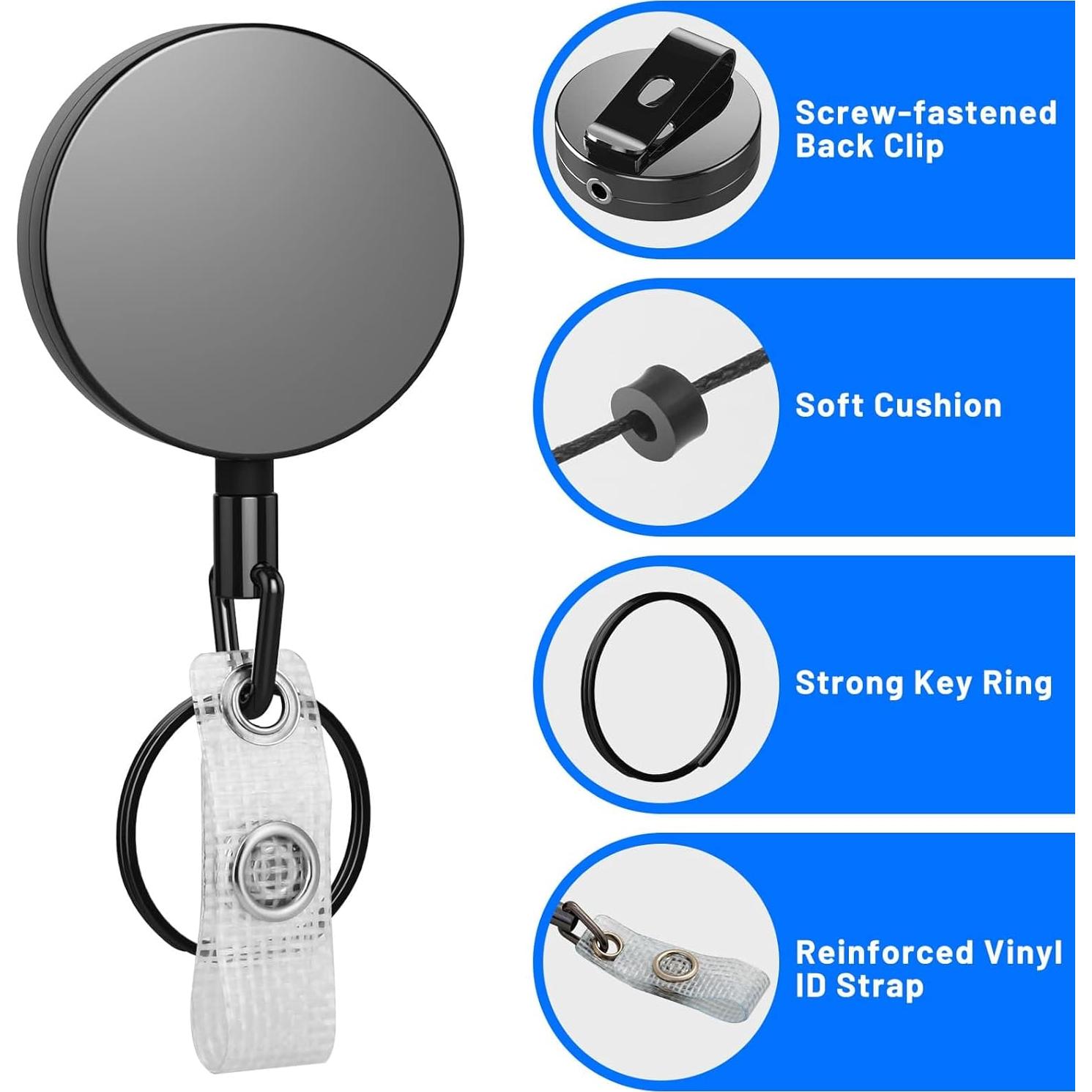 3 Pcs Portatarjetas Retráctiles Selizo Metal 68.58 cm