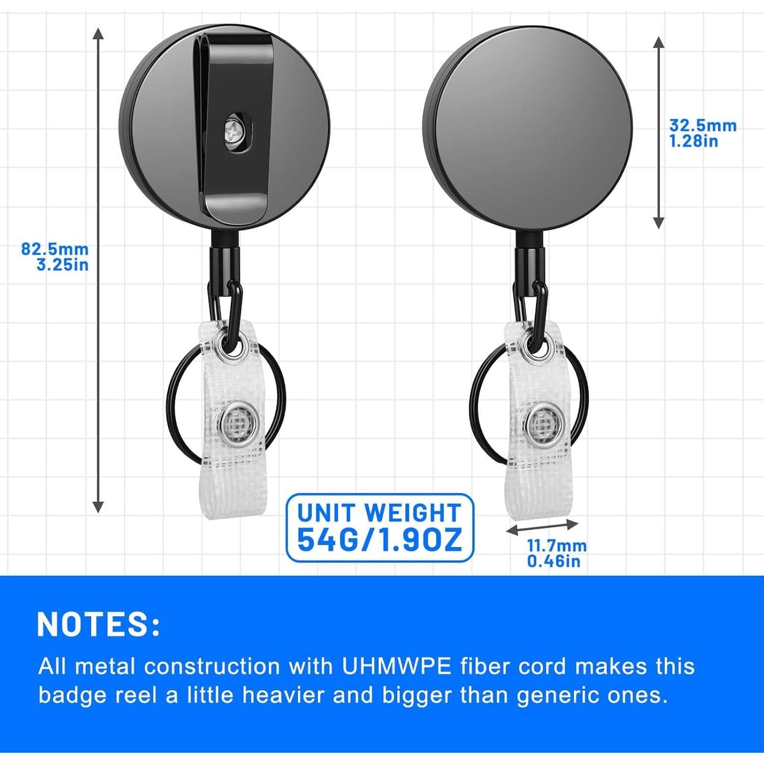 3 Pcs Portatarjetas Retráctiles Selizo Metal 68.58 cm