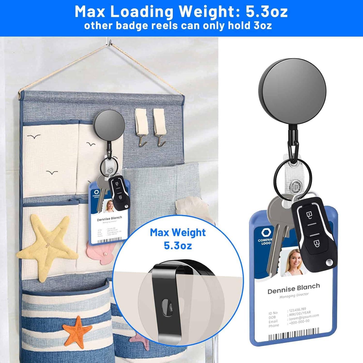 3 Pcs Portatarjetas Retráctiles Selizo Metal 68.58 cm