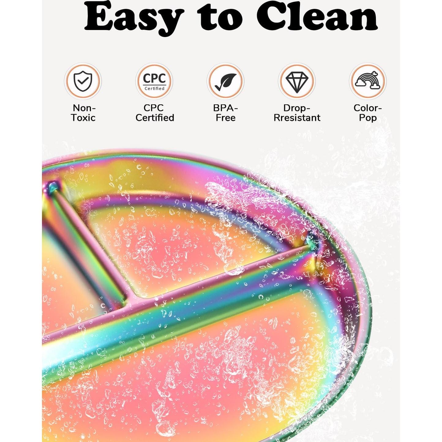 Platos Divididos de Acero Inoxidable Bakpoco - 4 Paquetes 20.32 cm