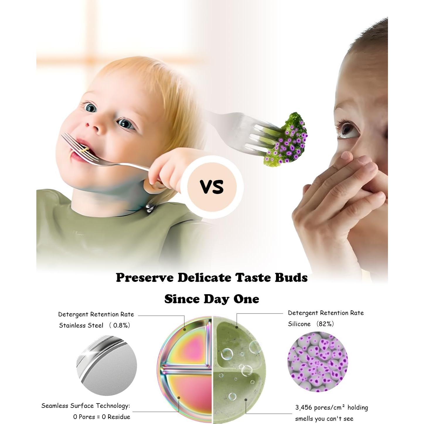 Platos Divididos de Acero Inoxidable Bakpoco - 4 Paquetes 20.32 cm