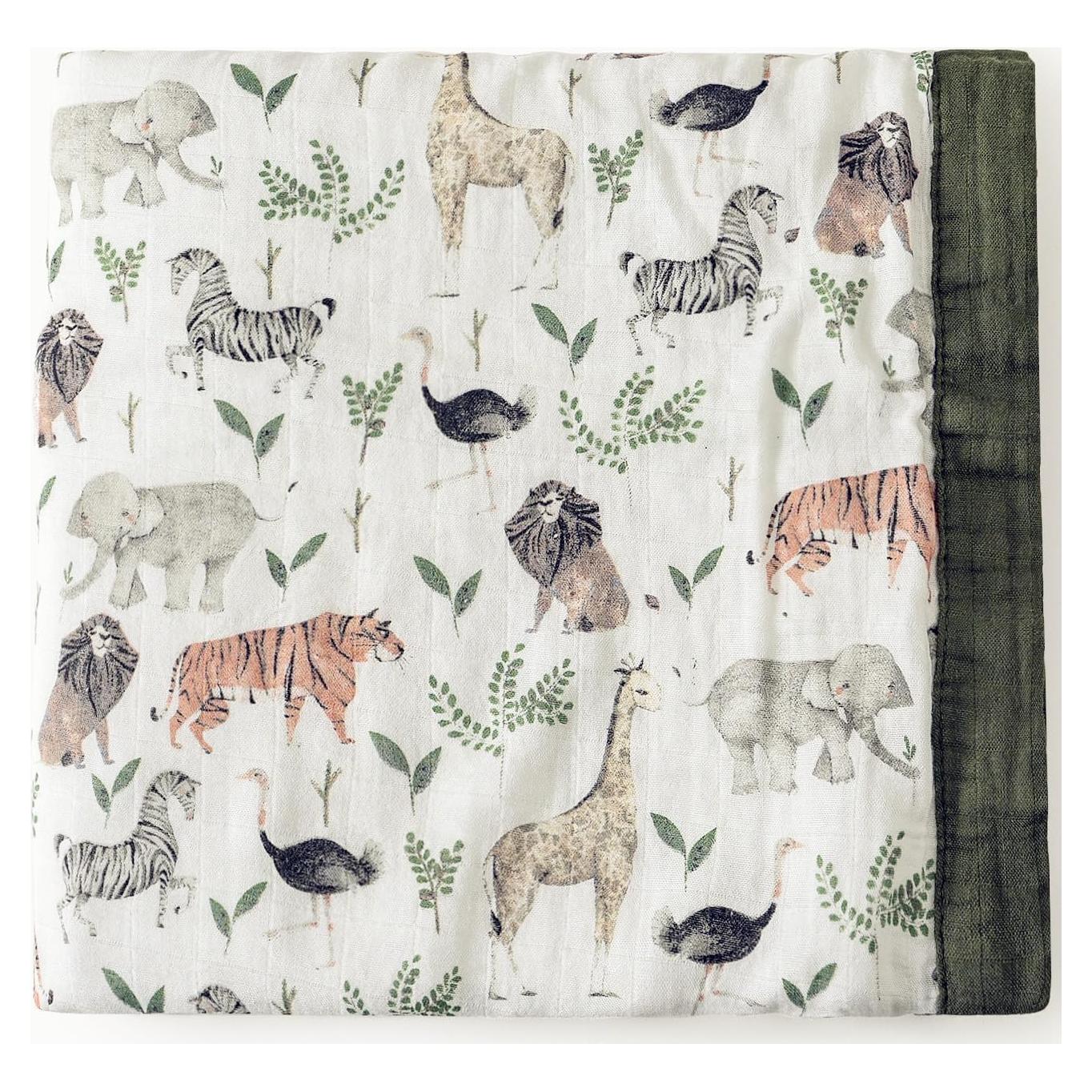 Manta de Muselina Little Jump 120x120 cm Jungla-2 Suave