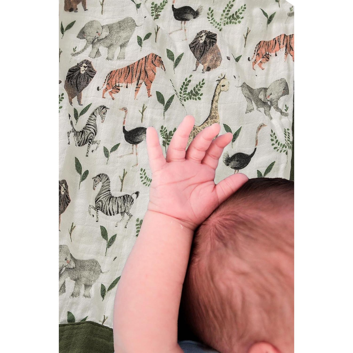 Manta de Muselina Little Jump 120x120 cm Jungla-2 Suave