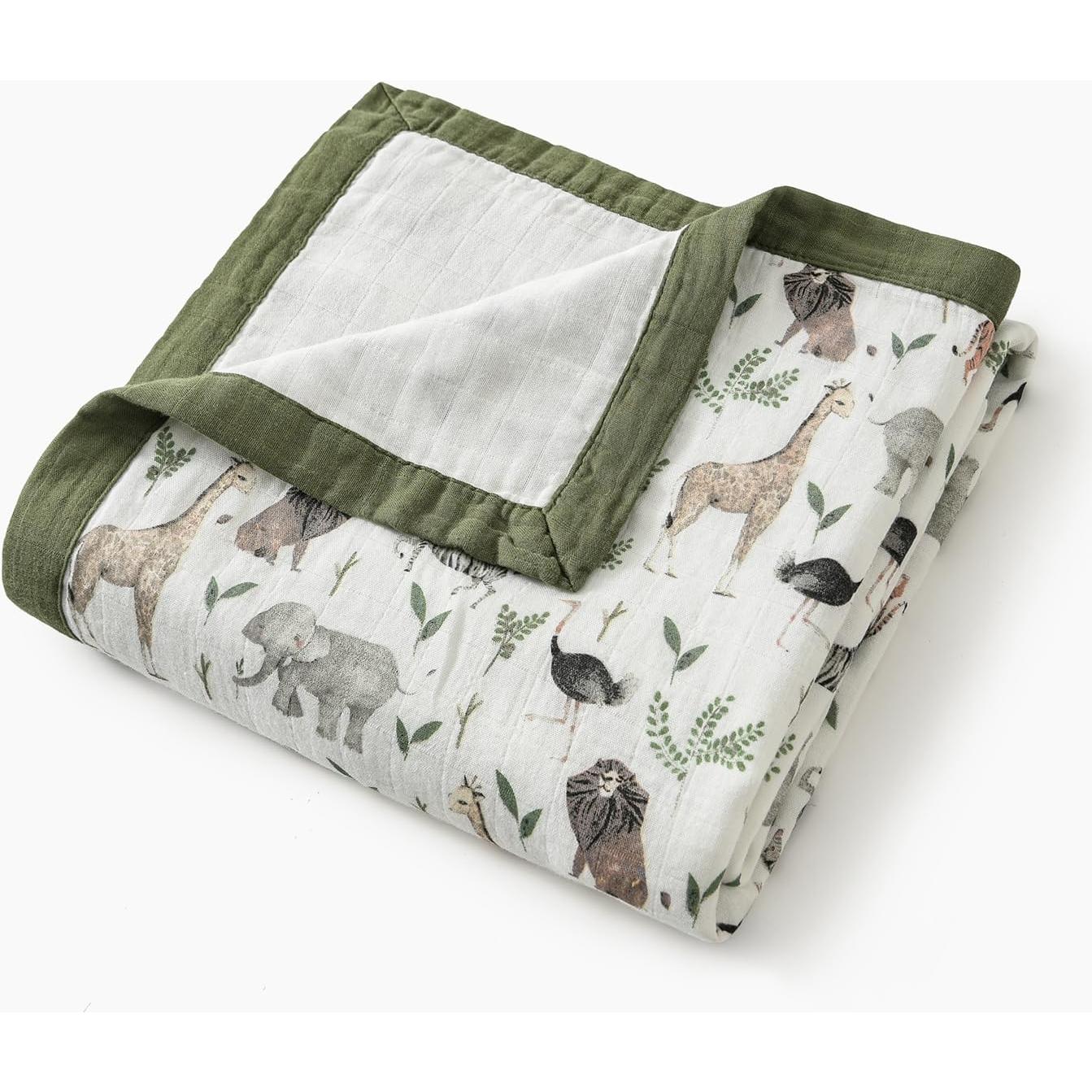 Manta de Muselina Little Jump 120x120 cm Jungla-2 Suave