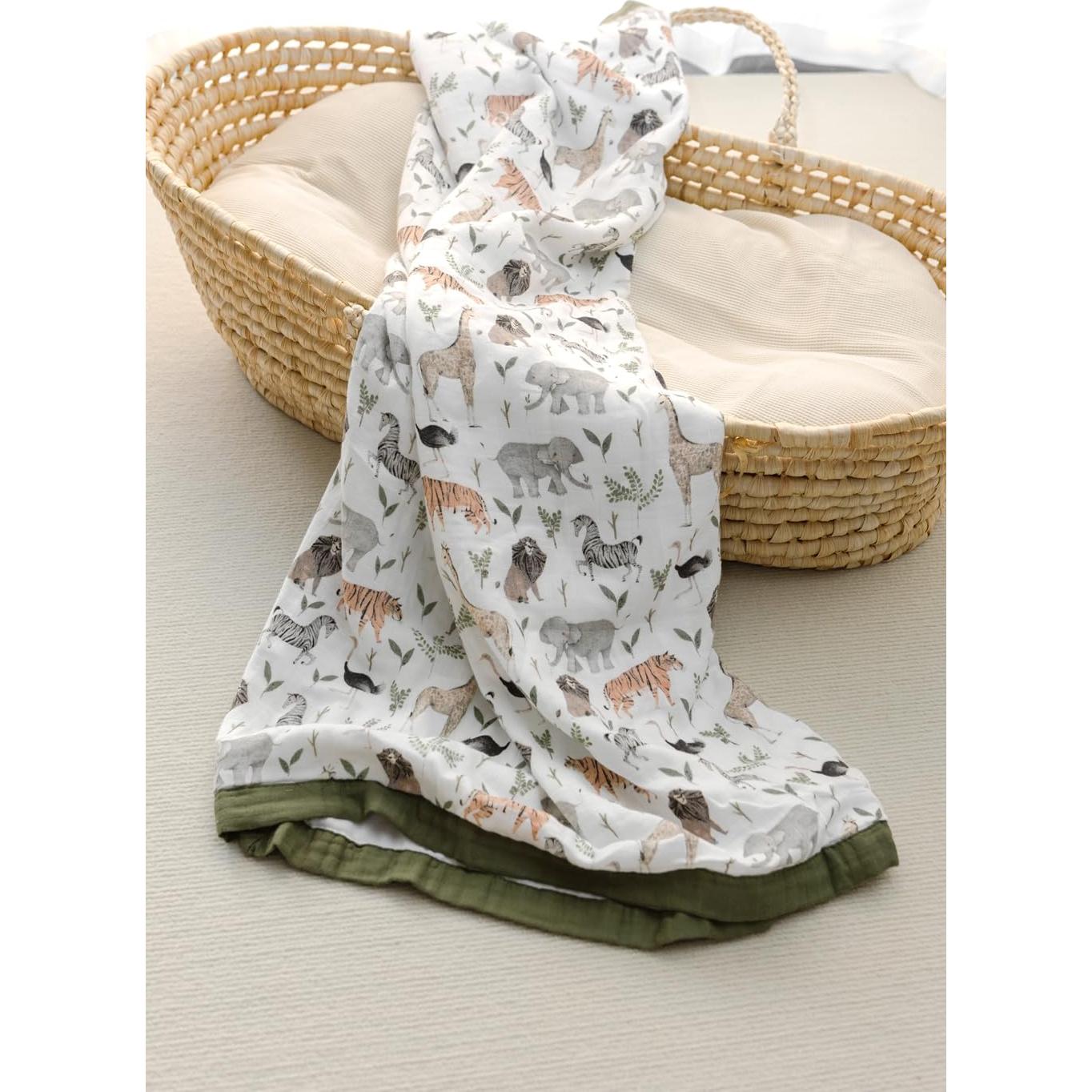 Manta de Muselina Little Jump 120x120 cm Jungla-2 Suave