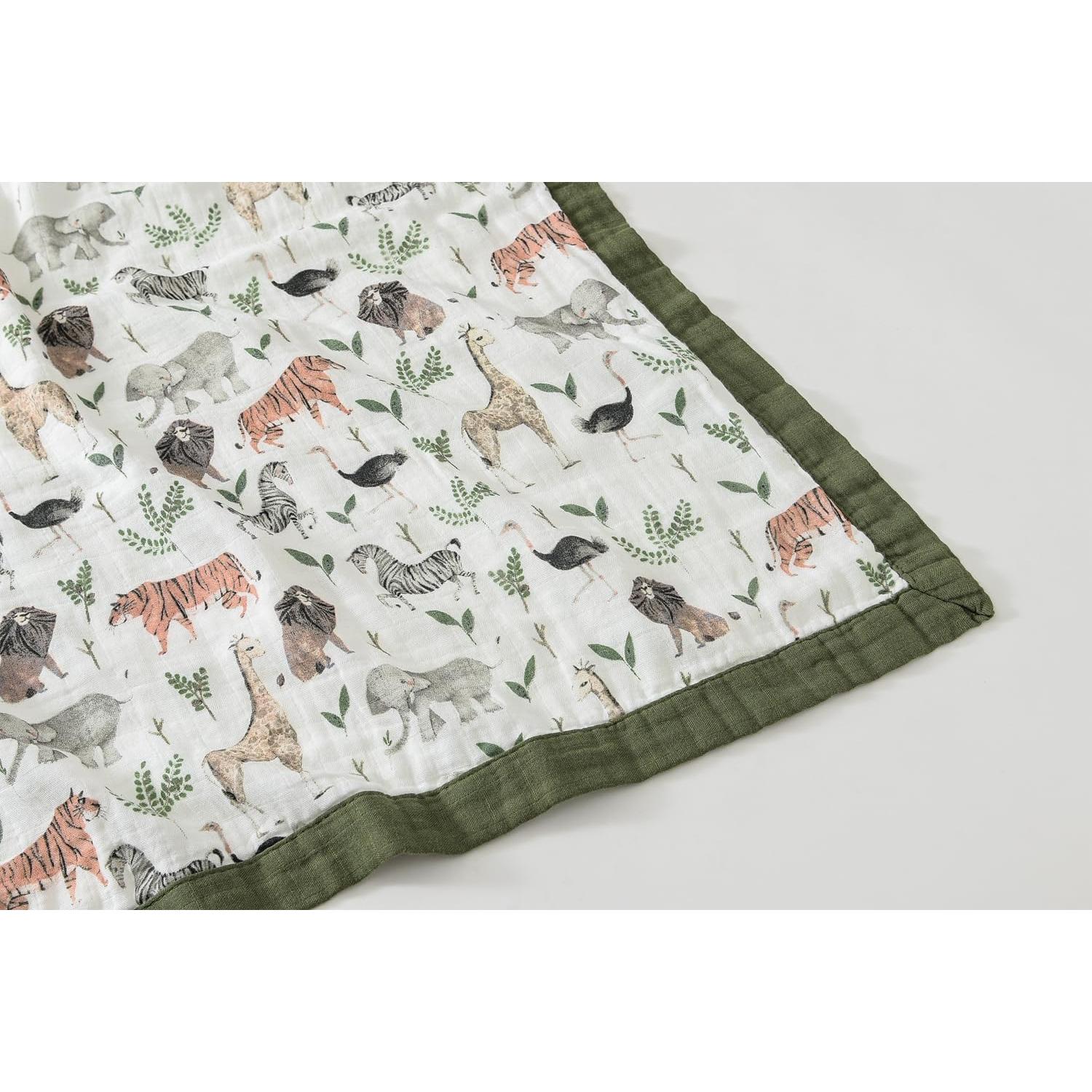 Manta de Muselina Little Jump 120x120 cm Jungla-2 Suave