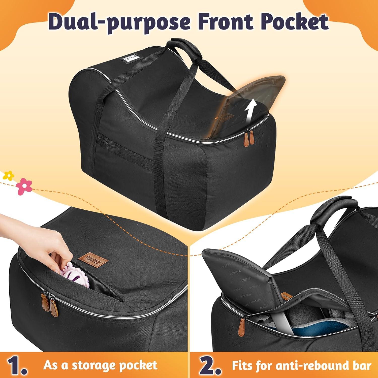 Bolsa de Viaje Acolchada YOREPEK para Asiento de Auto Bebé Negro