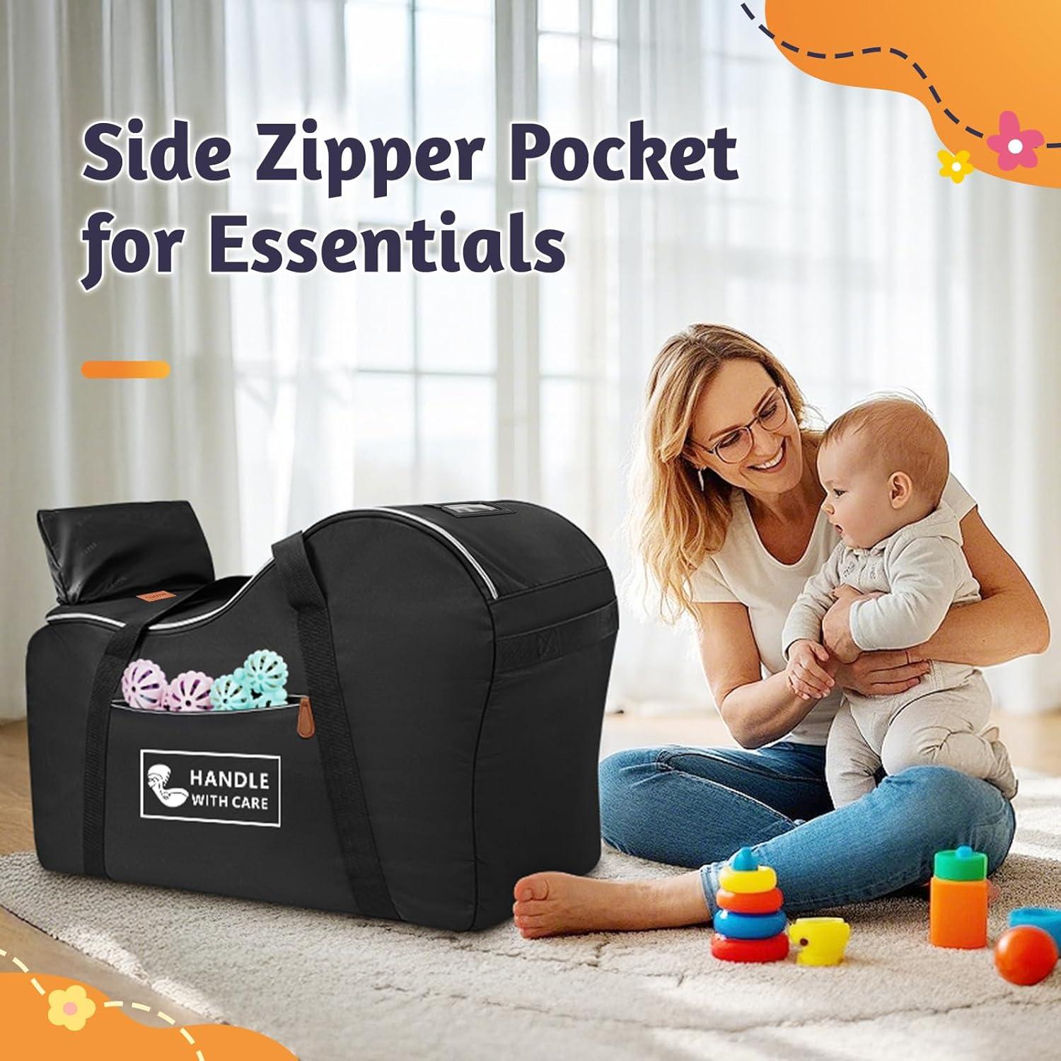 Bolsa de Viaje Acolchada YOREPEK para Asiento de Auto Bebé Negro