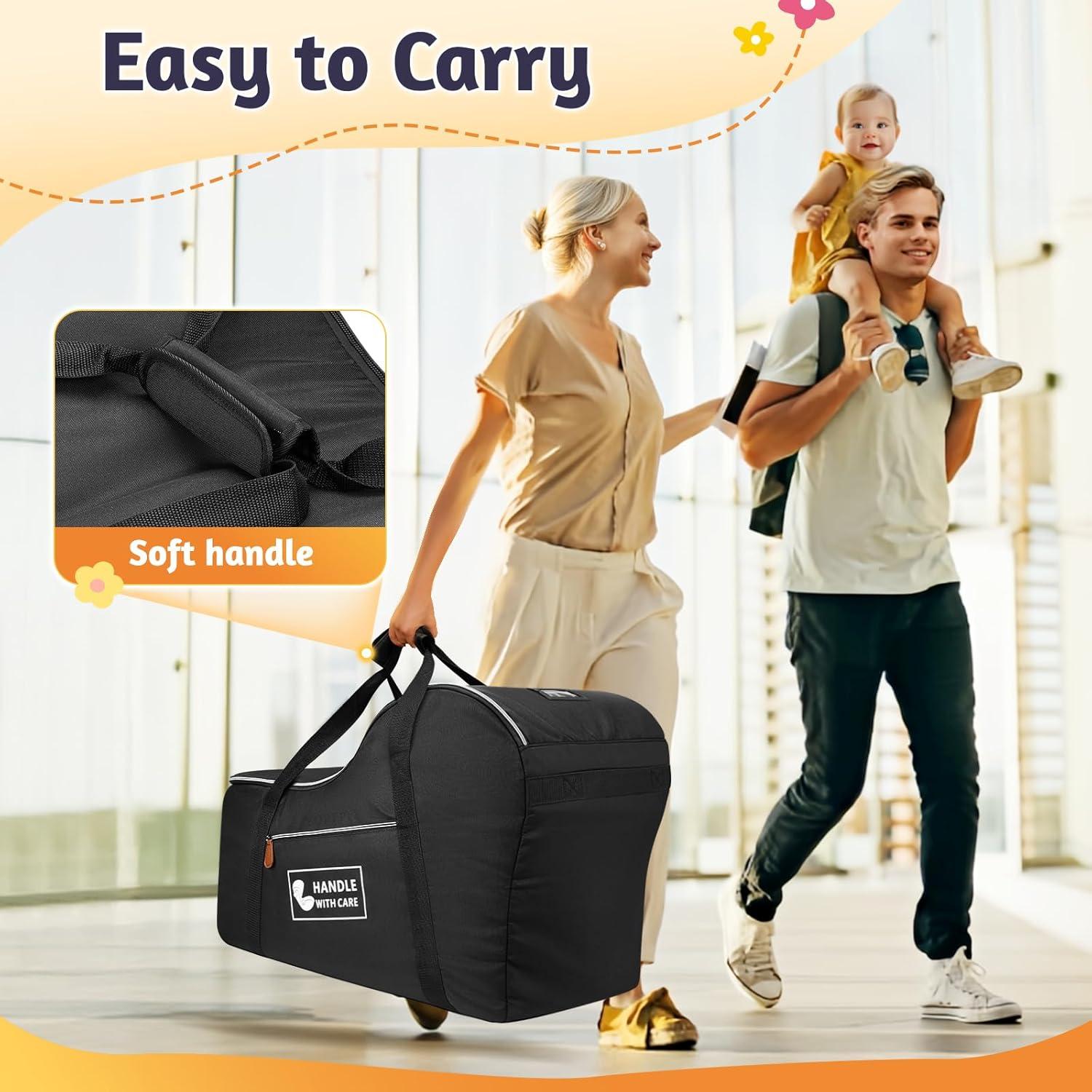 Bolsa de Viaje Acolchada YOREPEK para Asiento de Auto Bebé Negro